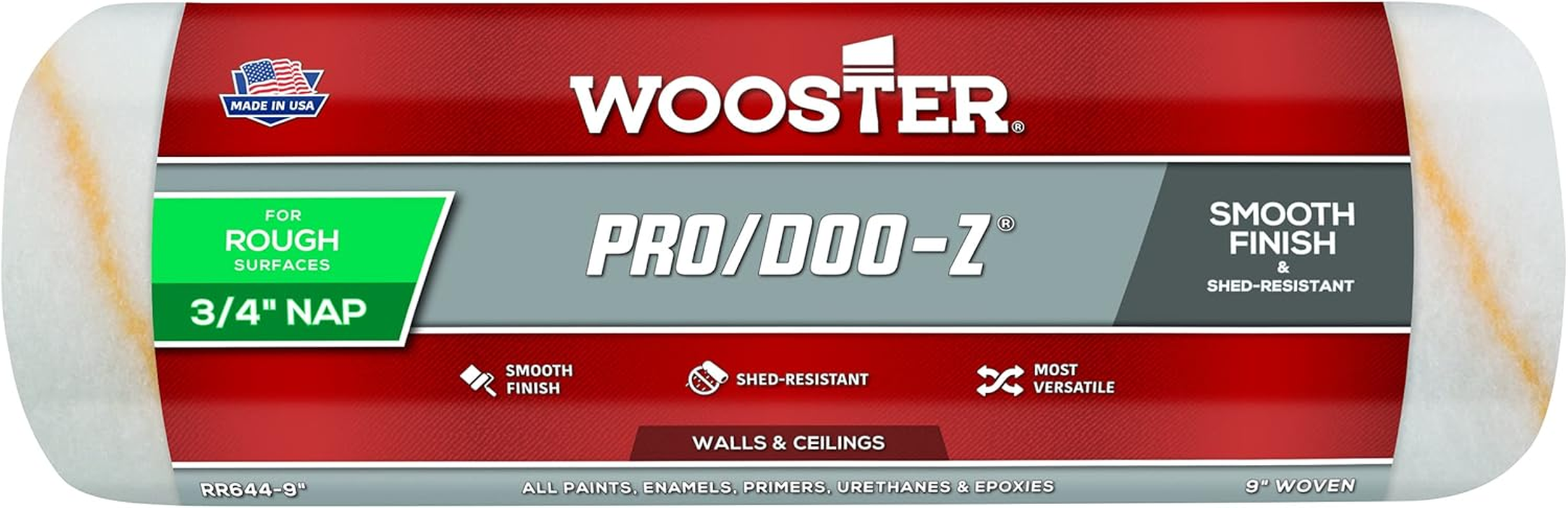 Wooster Brush Pro/Doo-Z Roller Cover 3/4-Inch Nap, RR644-9 image number 1