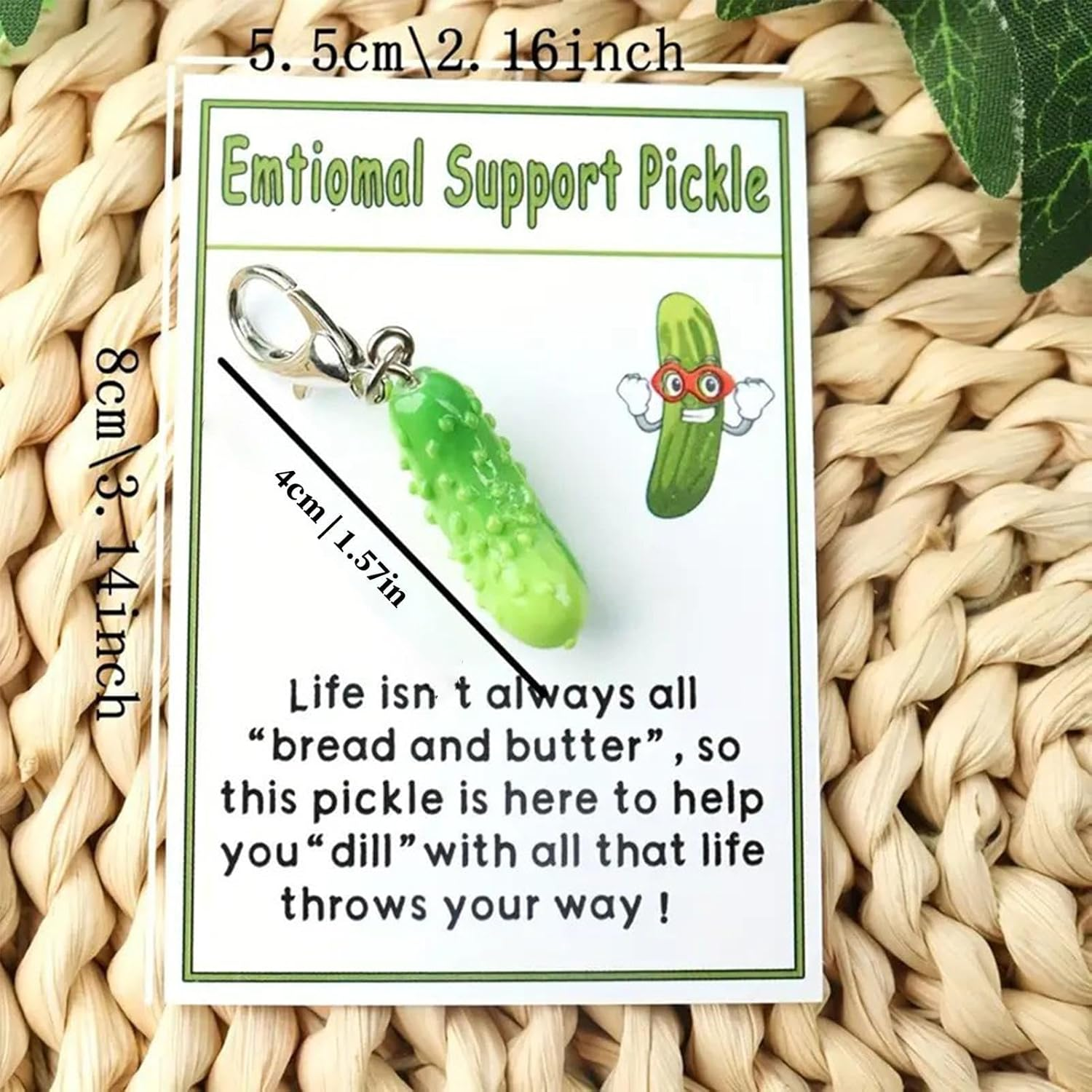 Cute Bag Charm - Cute Bag Charm Keychain Decoration | Cucumber Bag Charm Emotional Support for Men Women Positive Keychain Accessories Char