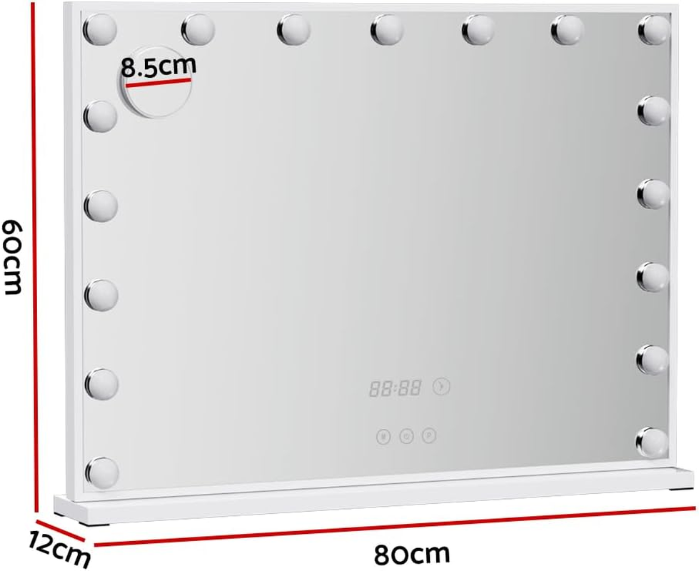 Embellir Hollywood Makeup Mirror, 80 X 60Cm Vanity Mirrors Beauty Cosmetic Dressing Bathroom Decor, 17 LED Light Bulbs with 10X Magnification Frame Tabletop Lights Rectangle Dimmable image number 5