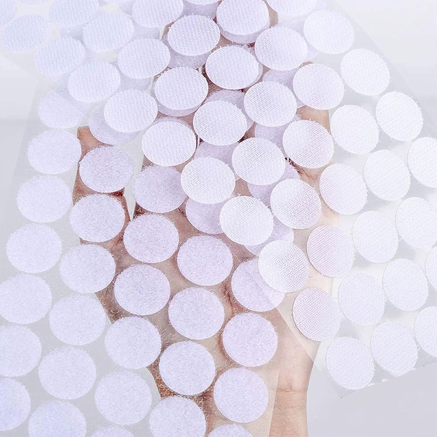 Xolixorium Adhesive Sticky Back Coins Hook Loop Self Adhesive Dots Tapes Magic Sticky Dots &ndash; 504 Pairs 1Cm White for Scrapbooking, Crafts, Everyday Use image number 2