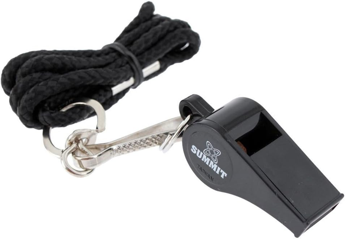 SUMMIT Plastic Whistle with Lanyard - Durable Plastic Whistle with Built-In Pea and Safety-Release Lanyard for Coaches, Referees or Training image number 2