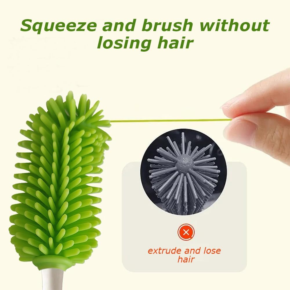 Portable Bottle Brush Set with Storage Box&Brush, Baby Bottle Drying Kit, Vertical Standing Bottle Dryer Rack Holder, Baby Bottle Cleaner Suitable for Cleaning Traveling image number 3