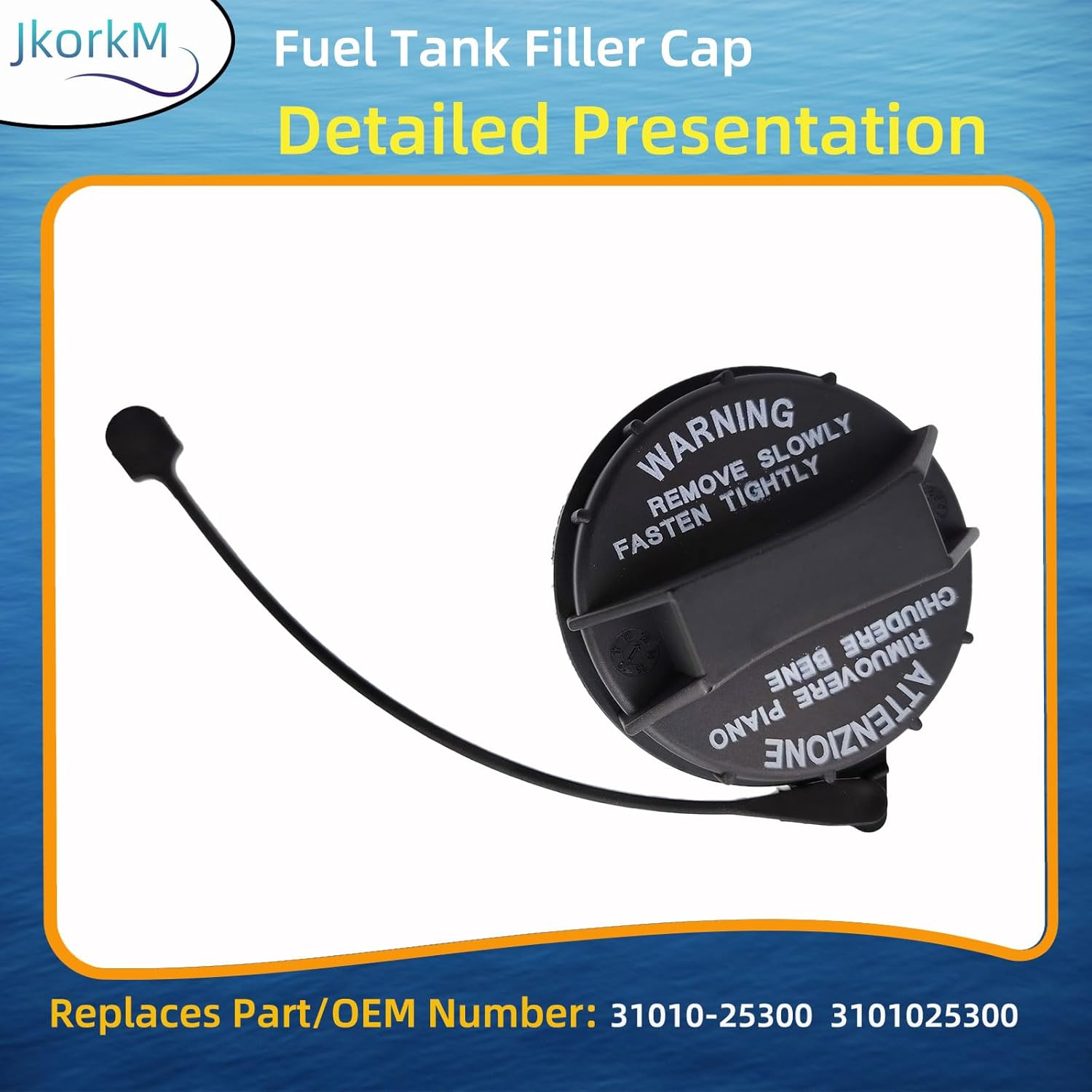 Jkorkm Gas Cap Fuel Tank Filler Cap 31010-25300, Filler Cap Fuel Cap Cover Compatible with Hyundai Getz, I10, I20, I30, I40, Ix20, Kona, Matrix OEM 3101025300 31010-38600 31010-3F600 Fuel Tank Cap image number 1