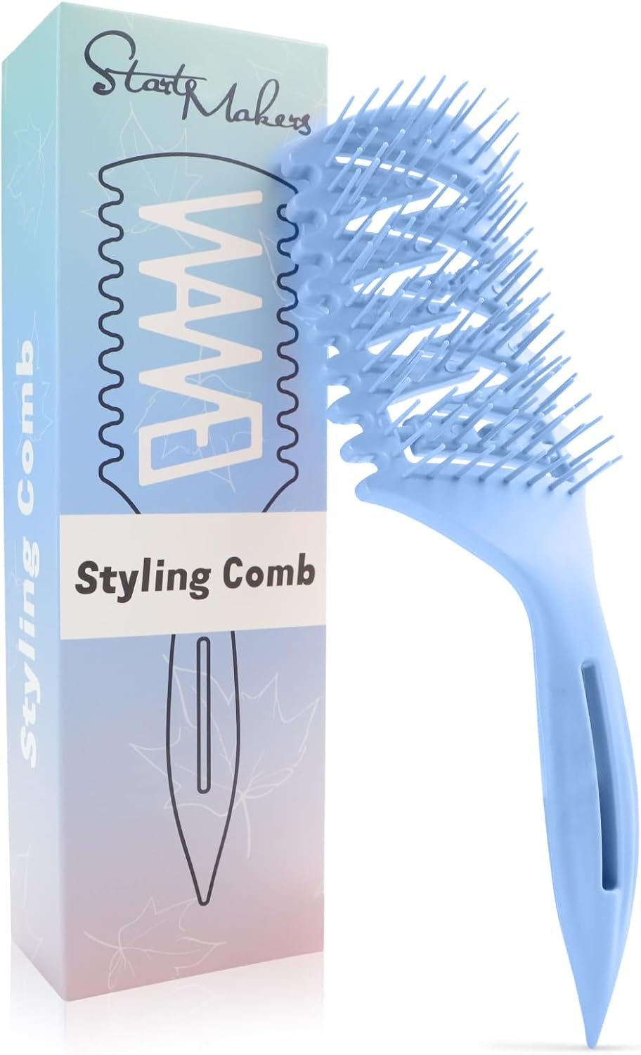 Start Makers Curl Define Styling Hair Brush, Wet & Dry Multifunction Bounce Curl Brush for Detangling, Combing, Shaping and Defining Curls, Hair Brush for Women Men (Blue) image number 1