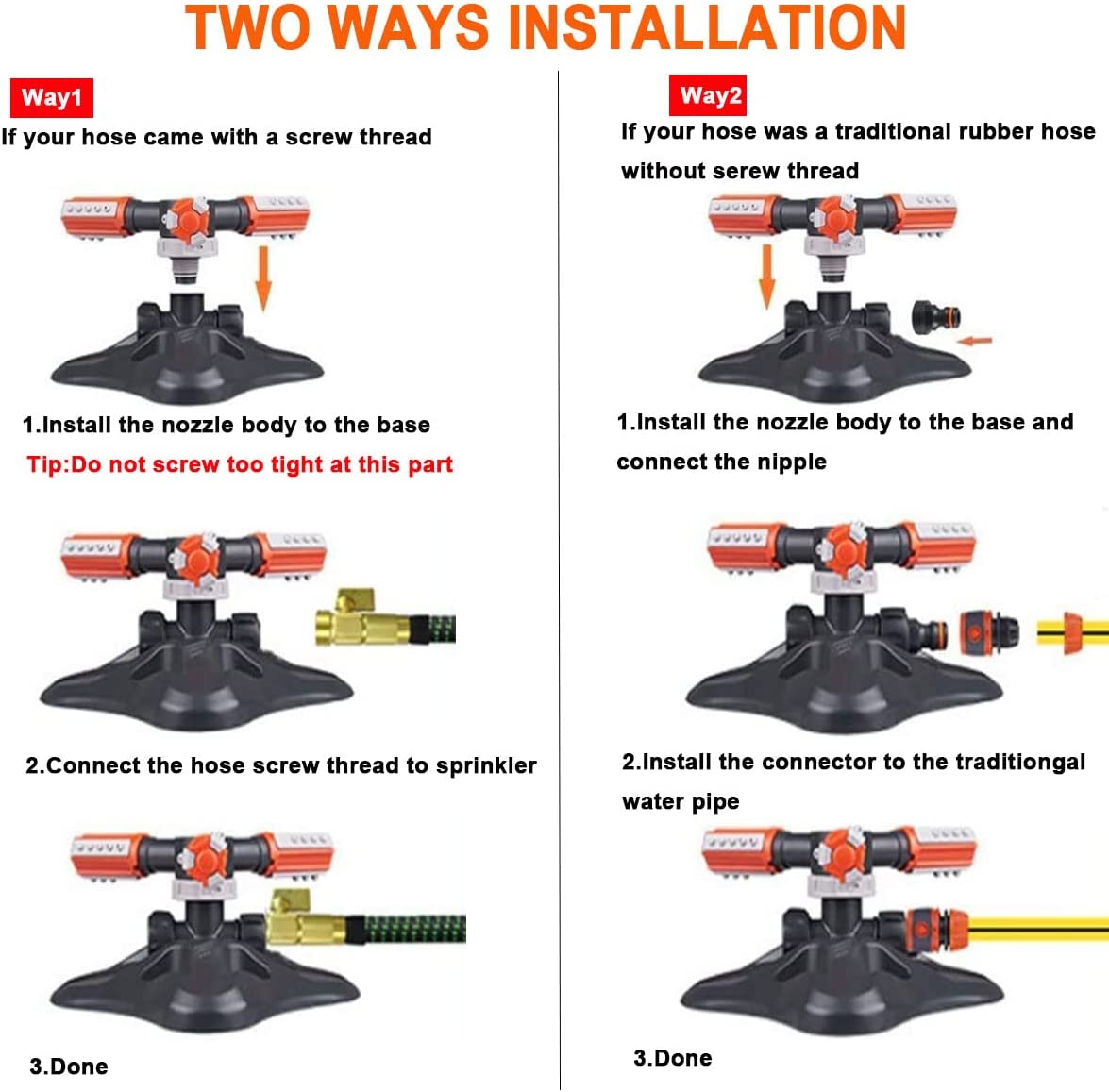 Lawn Garden Sprinkler,360Degree Rotating Garden Irrigation System, Best Assistant for Vegetable Field or Summer Outdoor Game. image number 3