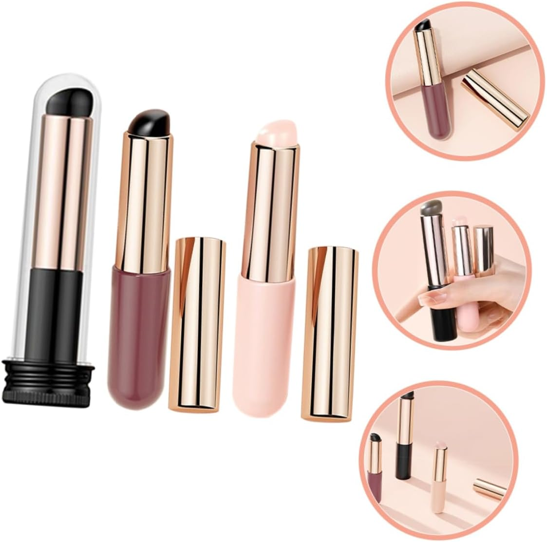 GANAZONO 6Pcs Gradient Silicone Nail Brushes for Nail Art Soft Head Applicators for Manicure Professional Tool for DIY Designs image number 5