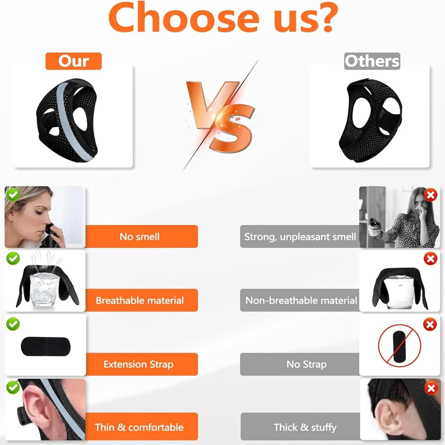 Upgraded anti Snore Device, anti Snore Chin Strap, Skin-Friendly, Breathable Chin Strap for Sleeping, Adjustable anti Dry Mouth Chin Strap image number 5