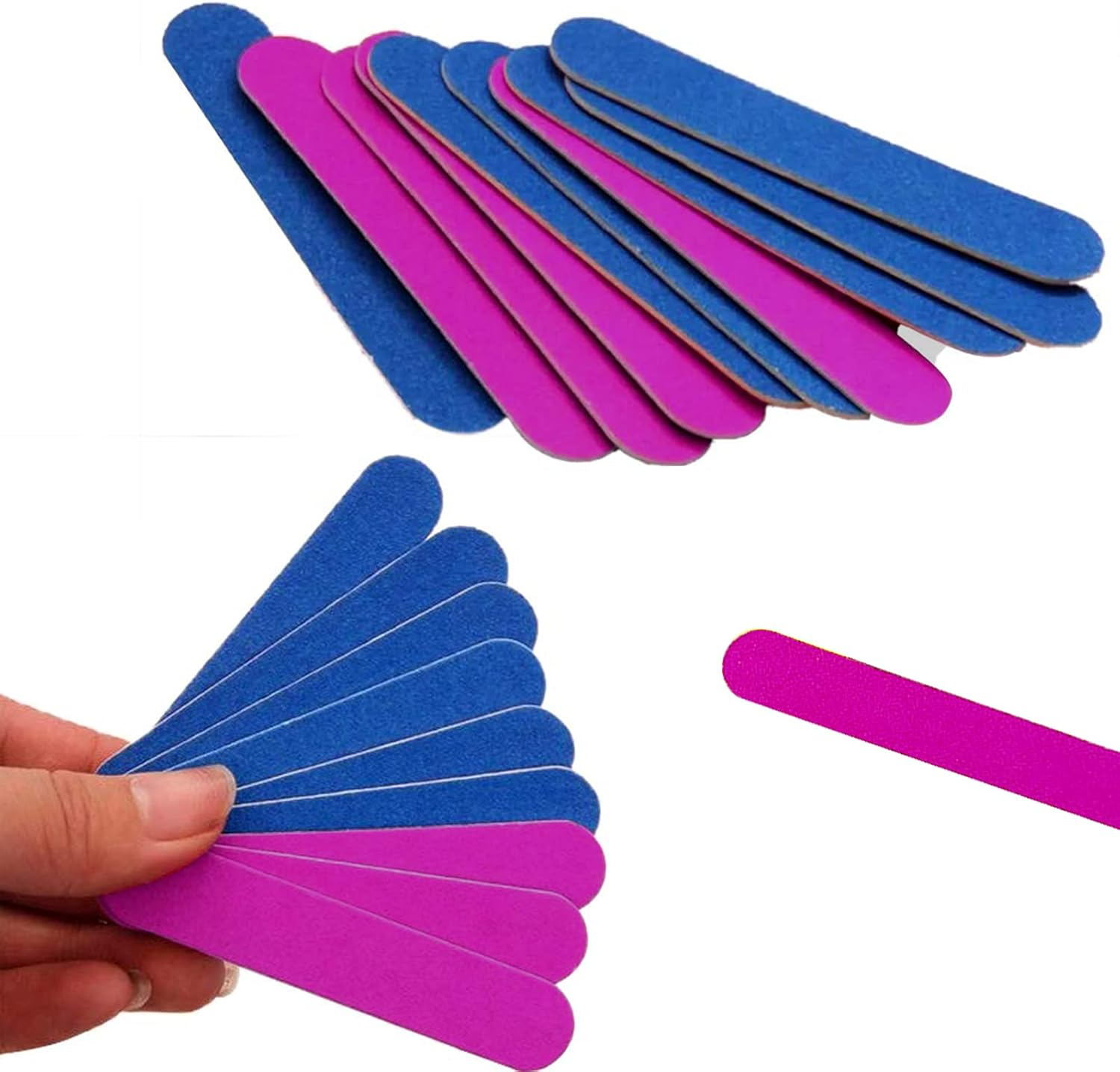 100 Pcs Mini Nail Files Double Sided 180/240 Grit Portable Professional Emery Boards Nail File Tool for Home Salon image number 4