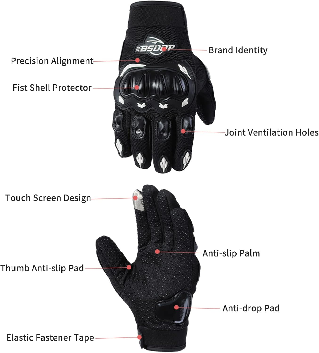 Motorcycle Riding Gloves Rider Anti-Slip Anti-Drop Four-Season Universal Outdoor Breathable Touch Screen Gloves
