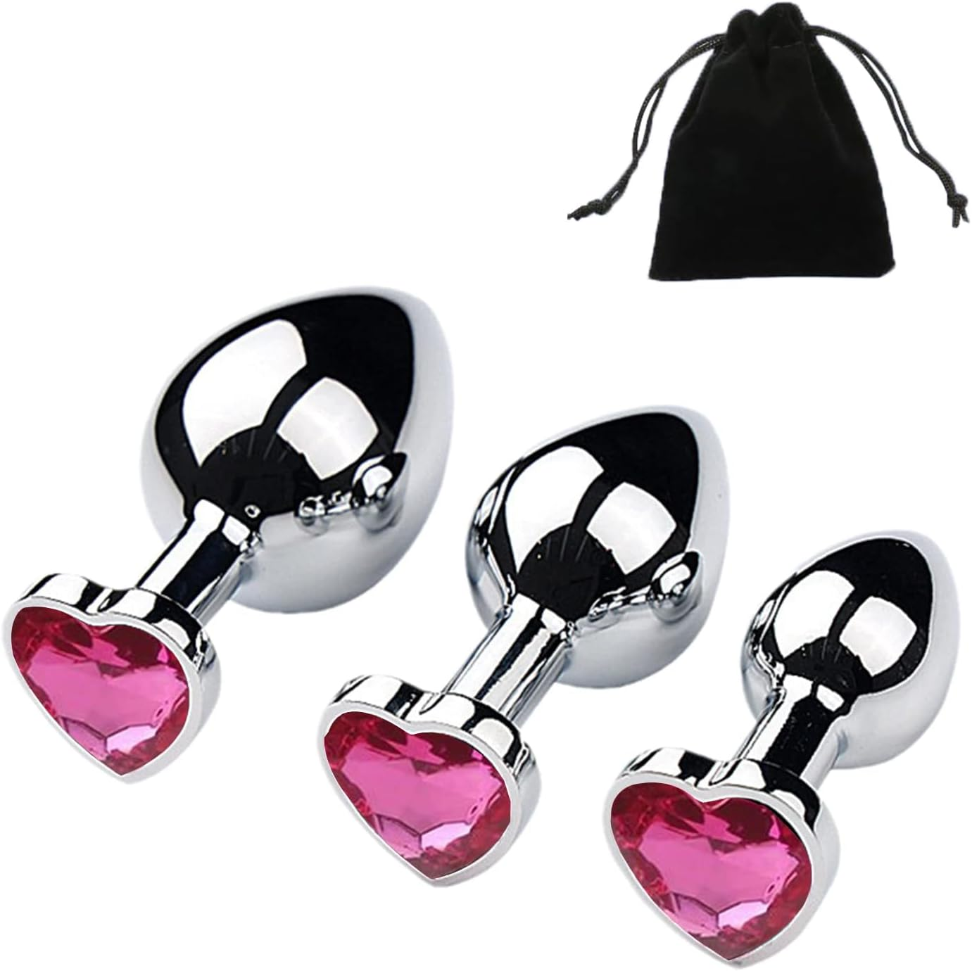 3Pcs Anal Plug Training Set, Male and Female Sex Toys, Suitable for Beginners to Advanced Anal Games, Ideal Sex Toys for Couples, Anal Plug in the Backyard, Alternative Flirting Toy Combination Set, Handheld for Women and Men, Rose image number 1