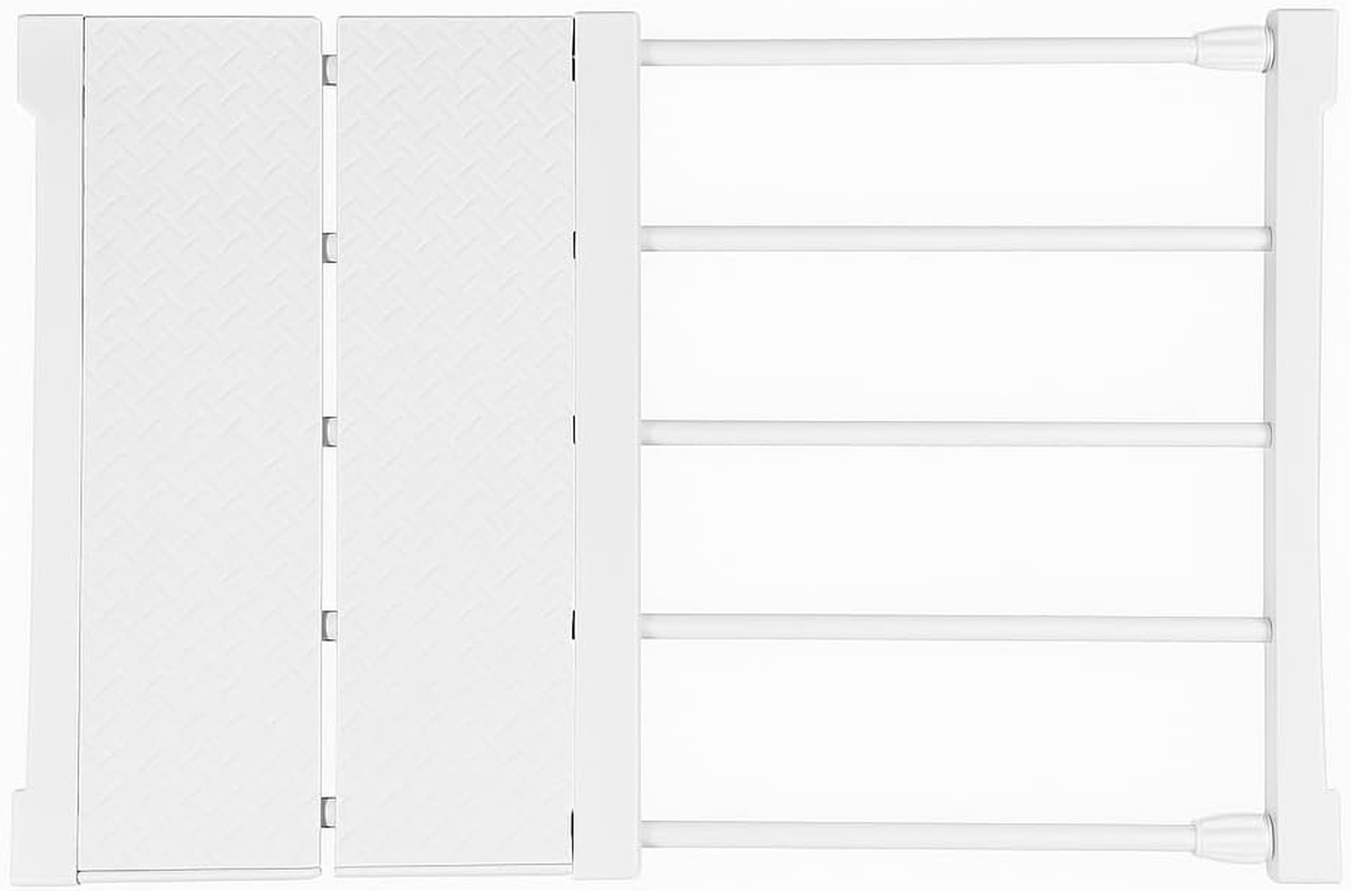 EZONEDEAL Adjustable Shelf Closet Storage Rack Organizer, Expandable Closet Shelf Space Saver Racks for Kitchen Cupboard Wardrobe Kitchen Adjustable Storage Rack (30-40Cm Length/ 24Cm Wide, White)