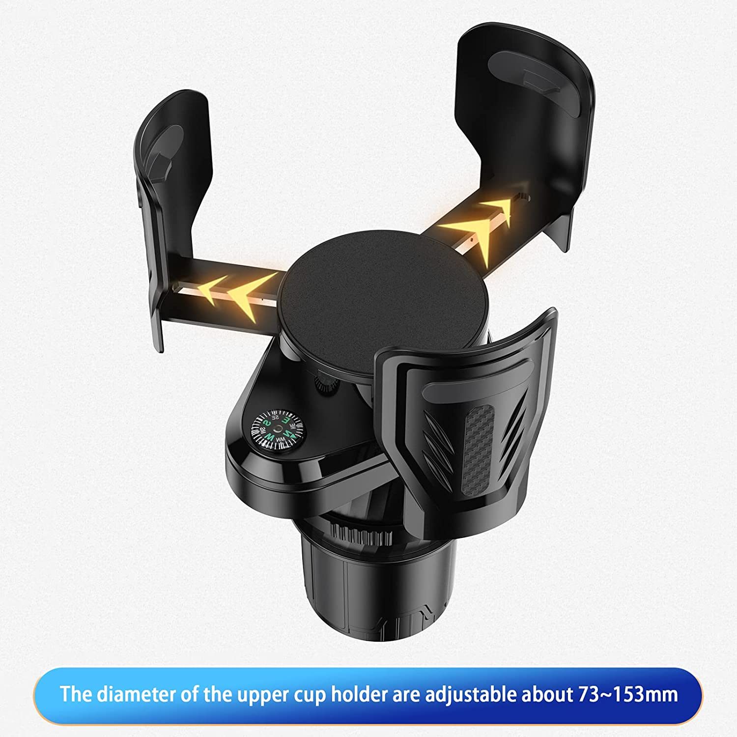 Car Cup Holder Expander Adapter with Adjustable Base Compatible, 2-In-1 Universal Multifunctional Car Drink Dual Cup Holder Extender Organiser for Snack Bottles Cups Drinks, New Upgraded image number 6