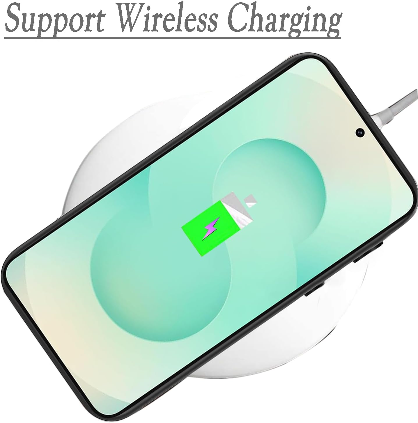 Unov Case Compatible with Galaxy S25 Case with Design Soft TPU Shock Absorption Slim Embossed Pattern Black Protective Back Cover(Rainbow Dinosaur) image number 3