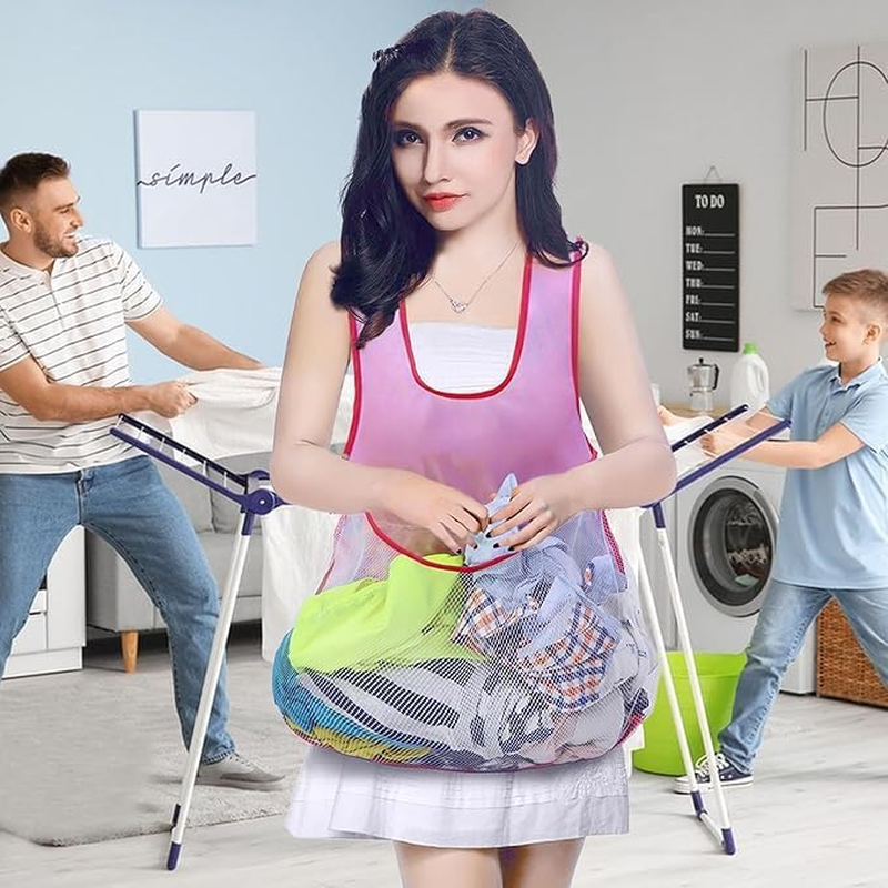 JIGCEN Apron, Waterproof Laundry Bib Apron with Pouch, Sleeveless, Pink, Unisex-Adults image number 2