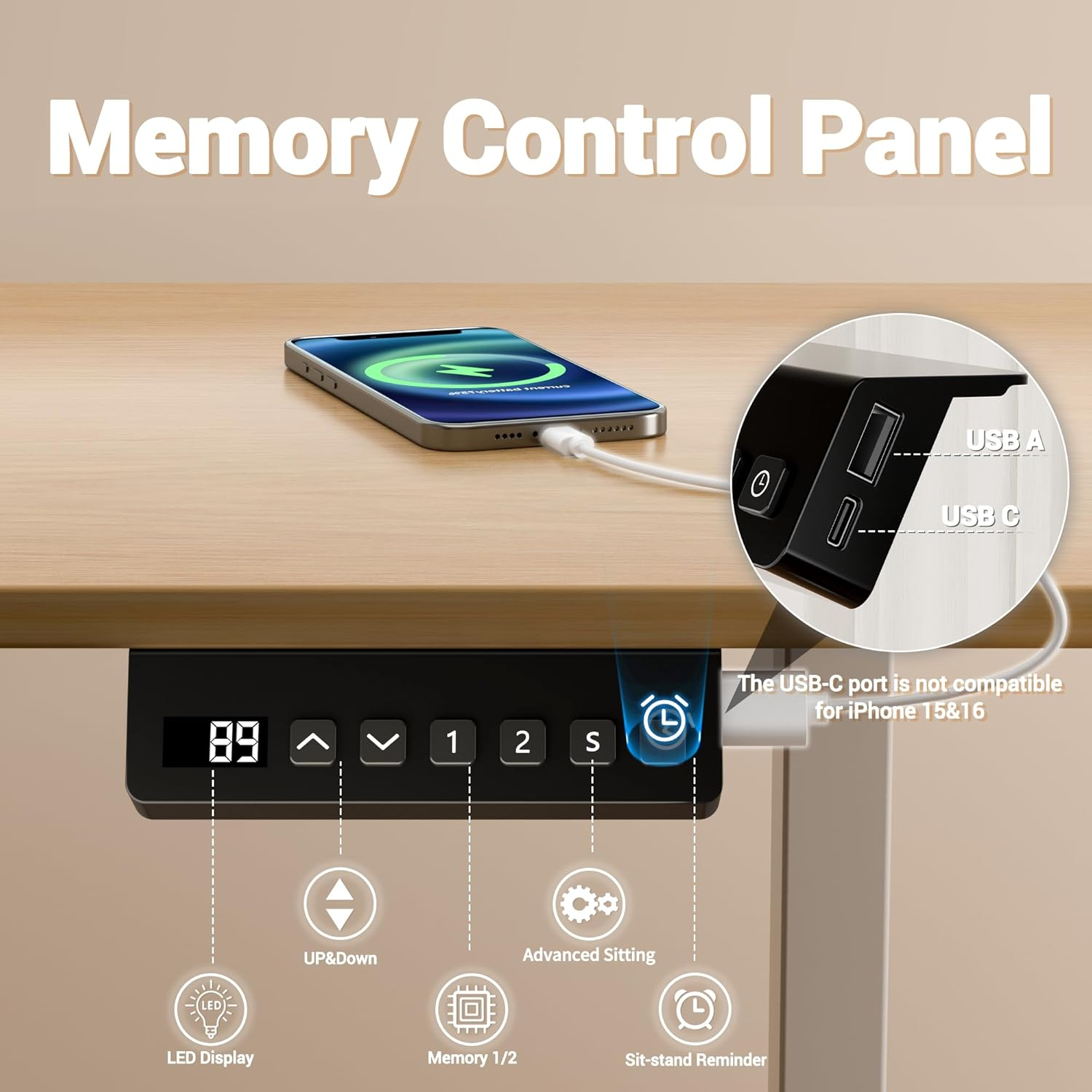 ERGOMAKER Height Adjustable Standing Desk Frame without Desktop, Dual Motor Three-Stage Electric Frame with Automatic Memory Smart Handset (3 Stage|Dual Motor, White) image number 4