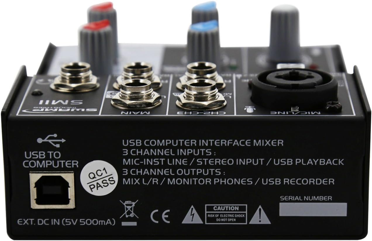 SWAMP 3 Channel Mixer Audio Interface - 1 Mic Preamp - USB Record/Playback image number 2