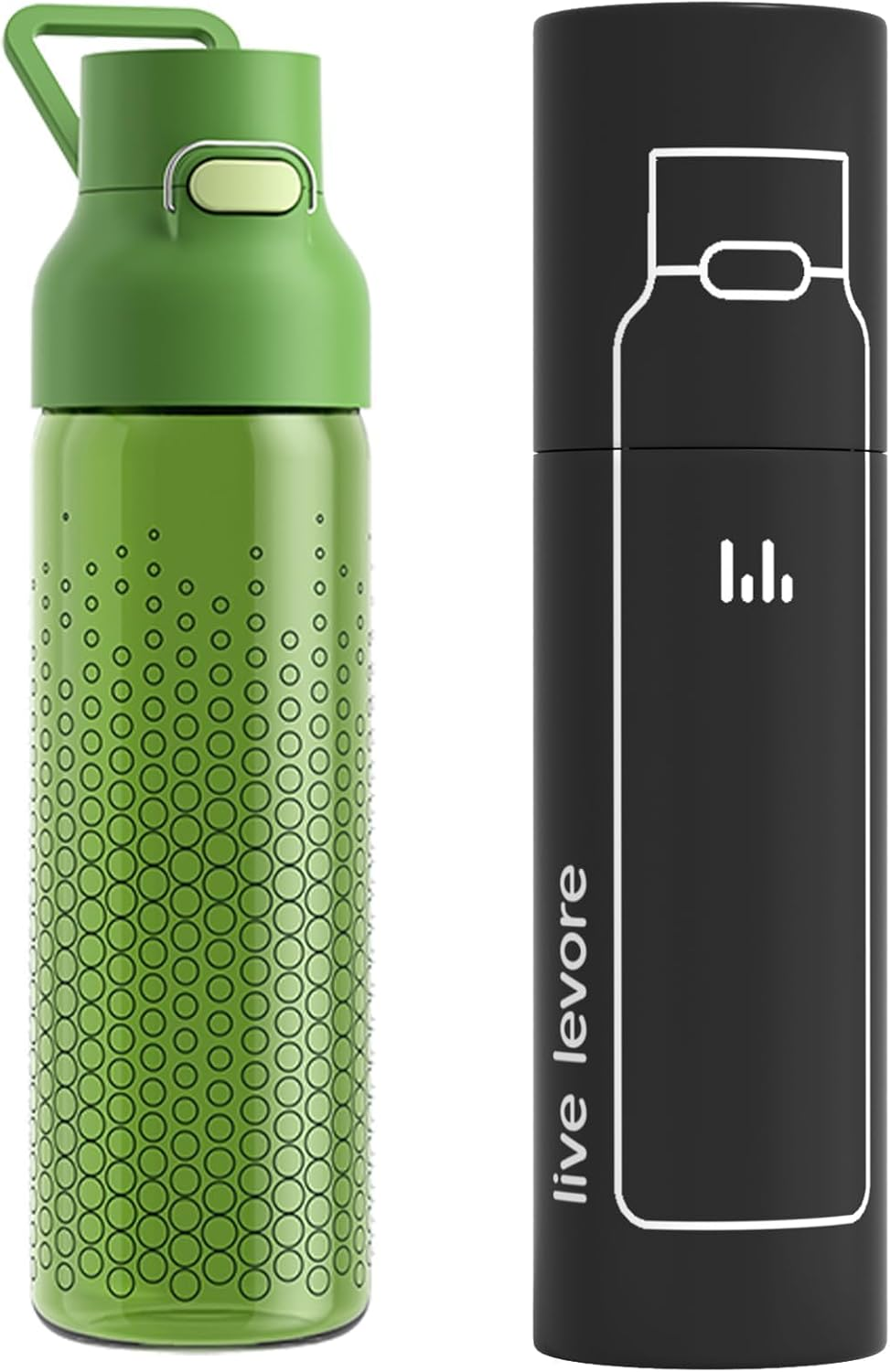 Live Levore 750Ml Leak Proof Water Bottle with Flip Top Lid, Bpa-Free USA Tritan Fitness Gym Sports Bottle, Dishwasher Safe for Office, Outdoor & Travel Use (White, 1 Pack)