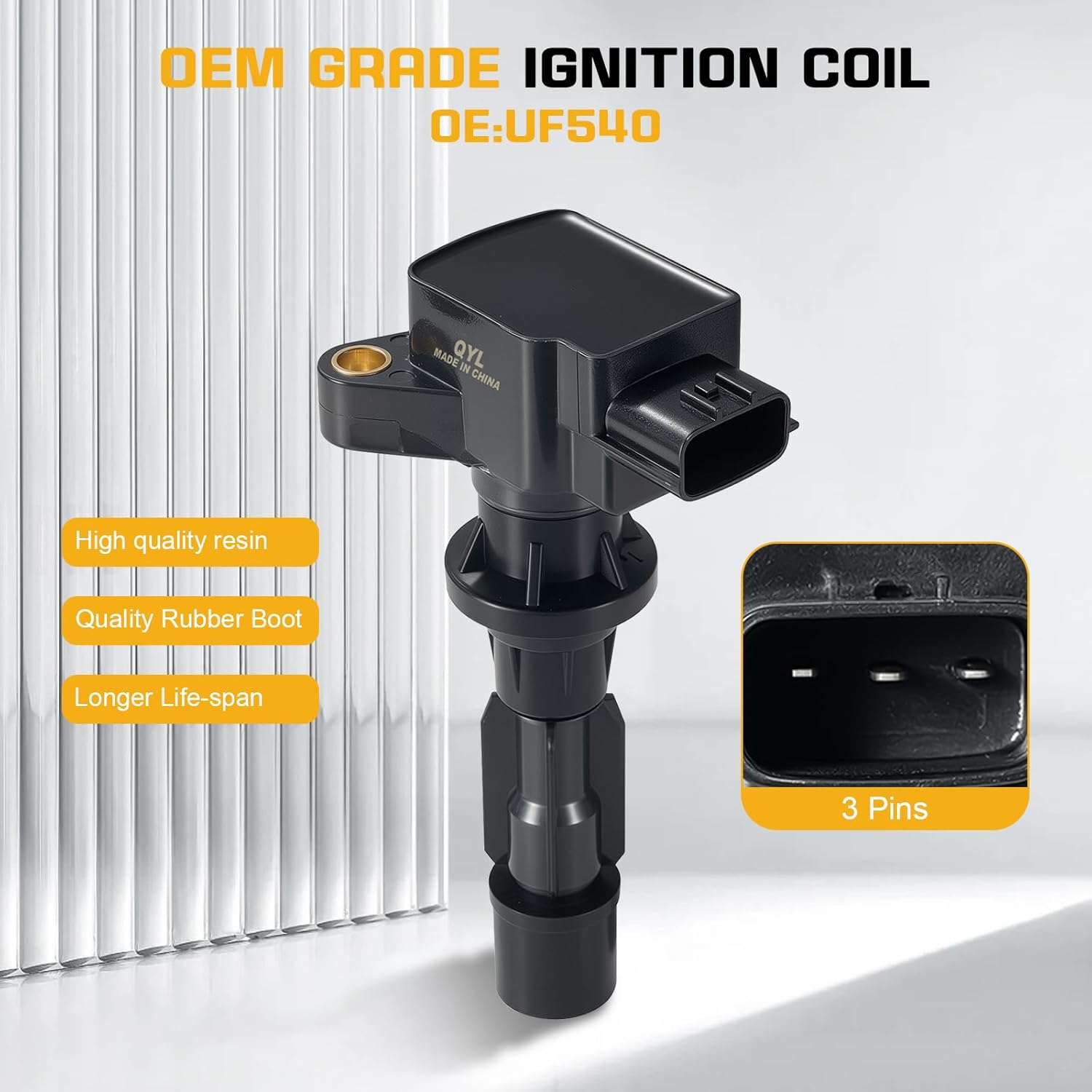 QYL Pack of 4Pcs Ignition Coils Replacement for Mazda 3 6 2006-2013 CX-7 2007-2012 Mx-5 Miata 2006-2015 #UF540 L3G218100A C1683 5C1740 image number 4