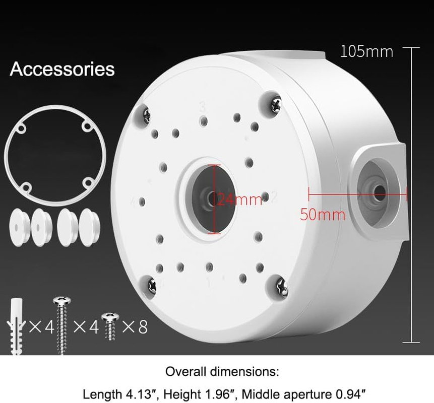 2-Pack Universal Aluminum Alloy Waterproof Hide Cable Junction Box Mount Bracket, Universal for Bullet Security Camera, CCTV IP Surveillance Cameras Holder