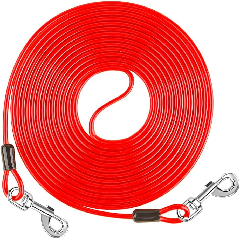 10Ft Tie Out Cable for Dogs up to 350LBS - No Tangle Rust Proof Training Cable for Yard and Camping