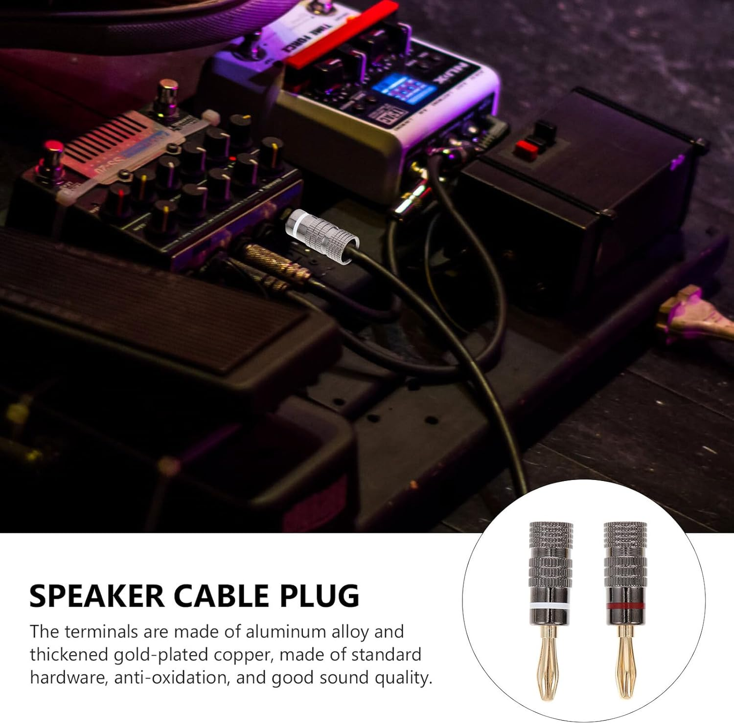 FIXOSHEE 10Pcs Gold Plated 4Mm Banana Plug Audio Connectors for Speaker Wire, Non-Soldering Banana Clips Suitable for Home Audio and Hi-Fi Systems in Australia image number 1