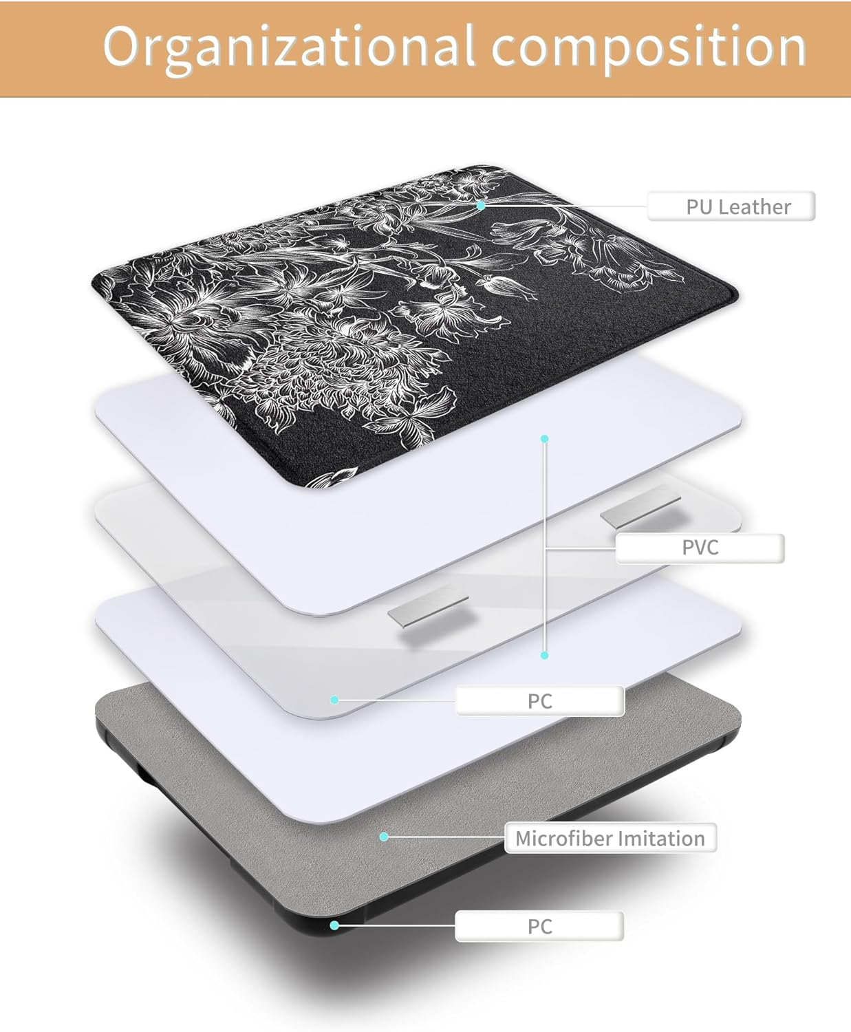 WALNEW Case for 7" Kindle Paperwhite 12Th Generation 2024 & Kindle Paperwhite Signature Edition 2024, All-New PU Leather Protective Case Cover with Auto Wake/Sleep, Black Flowers - Black Flowers image number 5