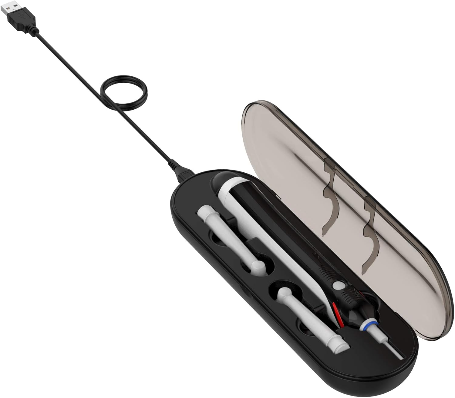 Fitturn Charging Case Set Intended for Braun Oral-B Electric Toothbrush Case Fits Intended for Oral-B Pro D16 D20 P2000 P3000 P4000 5000 1500 7500, Hard EVA Charging Case Protective Cover Storage Bag (Black) image number 1