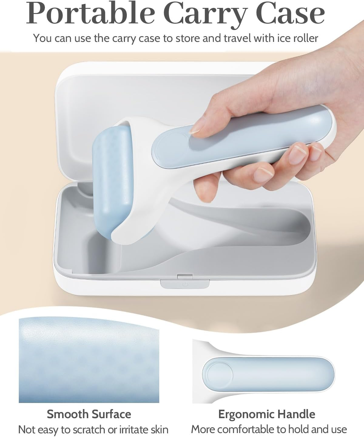 MORGLES Ice Roller for Face, Premium Facial Roller for Puffiness, Dark Circles and Lymphatic Drainage, Face Massager for Women Self Care with Carry Case image number 2