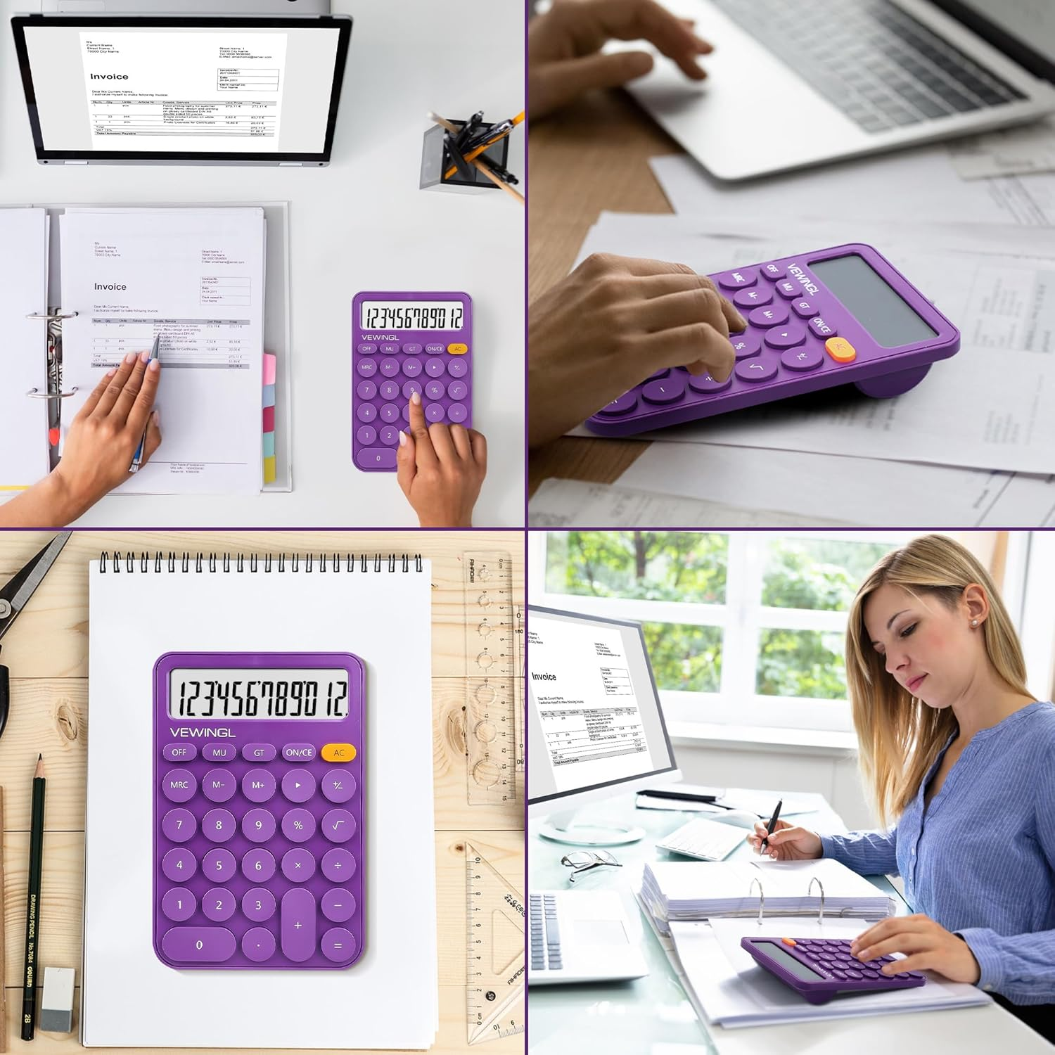 Standard Calculator 12 Digit,6.2 * 4.2In Desktop Large Display and Buttons,Calculator with Large LCD Display for Office,School, Home & Business Use,Automatic Sleep,15 &deg;Tilt Screen