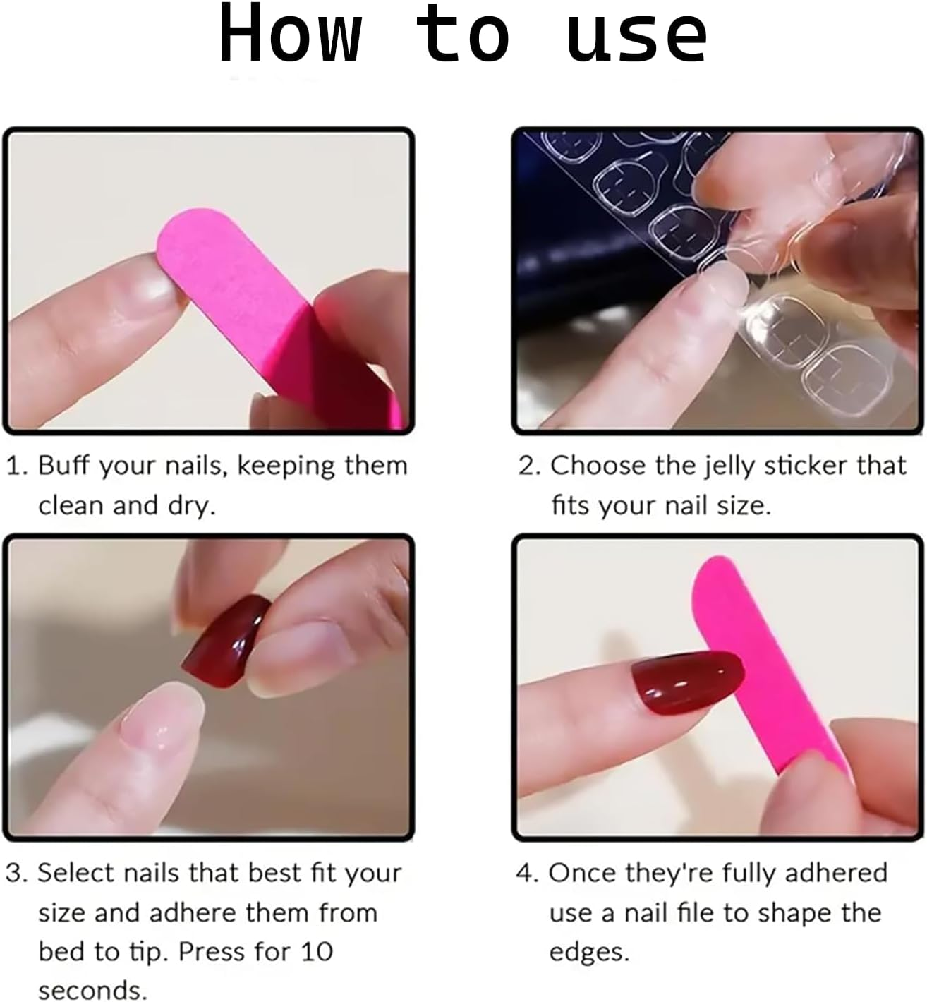 Press on Nails, 48Pcs Acrylic French Full Cover False in Nude Color Two Styles of Almond Fake Nails for Women and Girls, Ideal for Daily Decoration and Easy DIY image number 2