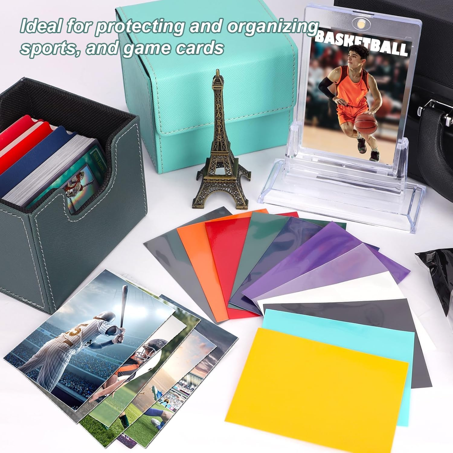 Premium Topload Card Sleeves Pack - 1000 Count, 10 Colors, Ideal for MTG, Yugioh, Sports & Game Cards, 66X91Mm, Dual Texture (Matte & Glossy) Trading Card Protectors image number 3