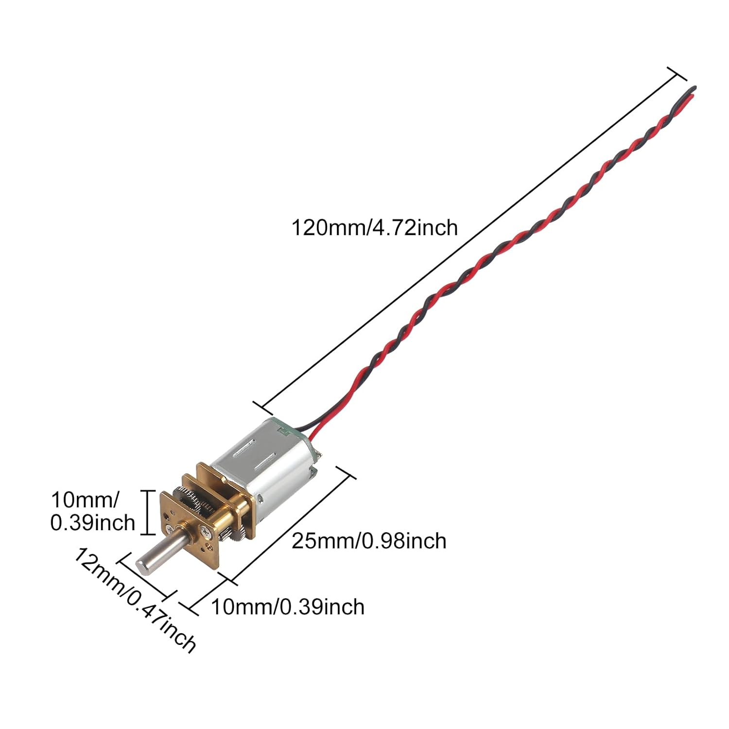 DIANN 5Pcs Mini Micro N20 Gear Motor DC 3V-6V Slow Speed Full Metal Gearbox DIY Robot Car