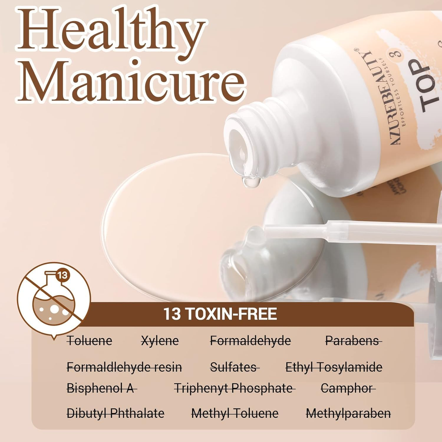 AZUREBEAUTY Dip Powder Liquid Set 15Ml/0.5Oz 8 Pcs Dipping Base Activator and Top Coat Brush Saver Nail File Necessary Tools for Dip Kit No Lamp Needed image number 1