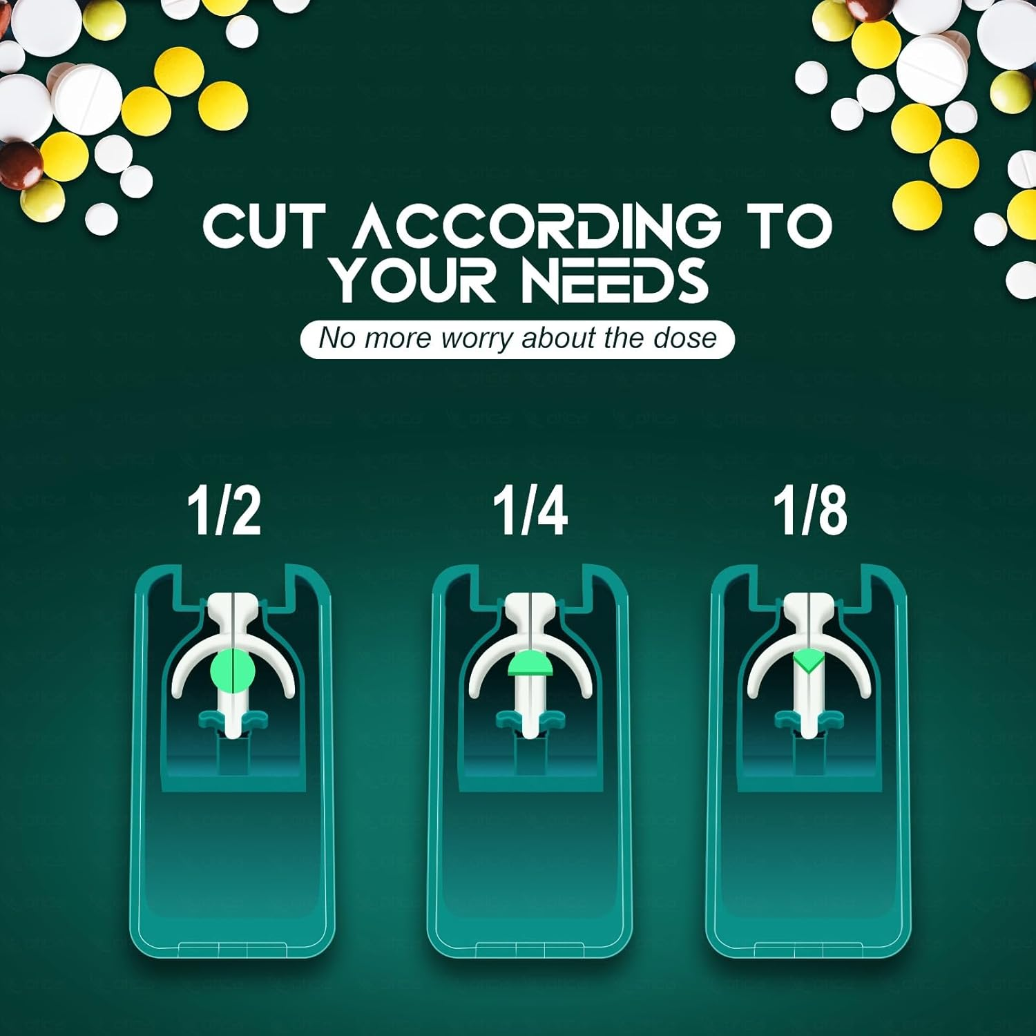 OTICA Tablet Pill Cutter Splitter for Small & Large Pills, Stainless Steel Blade, Safe and Precise Cutting with Centering Device & Blade Guard, Travel-Sized, Light Weight,Easily Washable image number 3