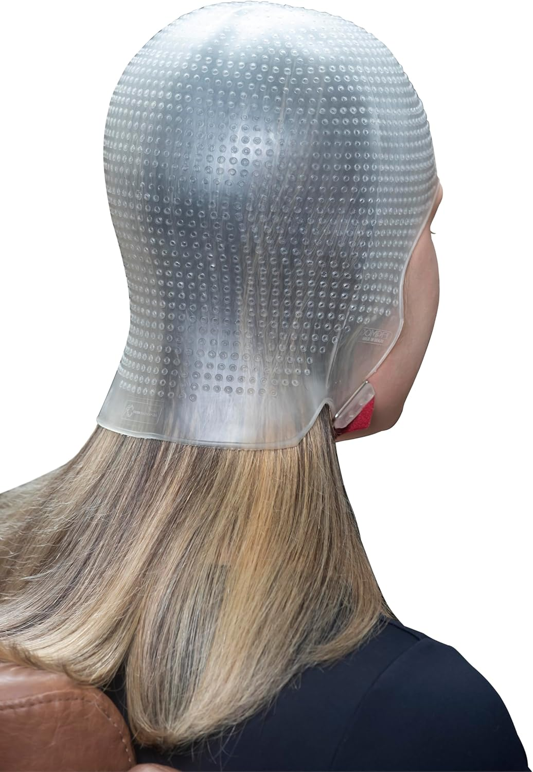 DOMPEL Sparta 2.4K Silicone Highlight Hair Cap, White | Perfect Highlights | 2,400 Strategically Positioned Holes | Curved Design for a Perfect Fit | Reusable image number 5