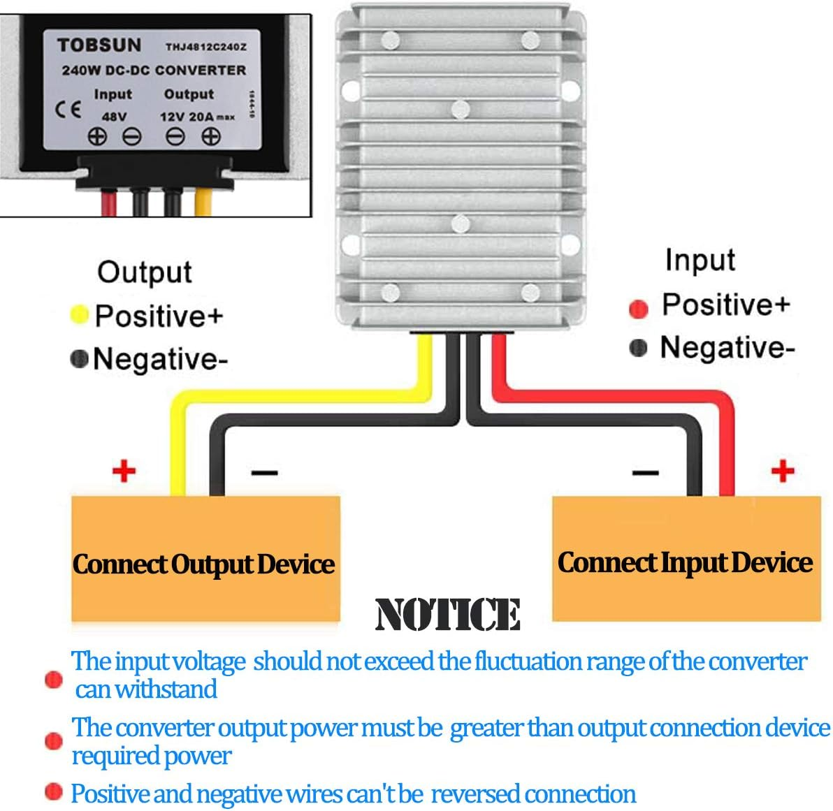 Golf CART Voltage Reducer Converter 48V to 12V 20A 240W DC Voltage Regulator for Club Car image number 5