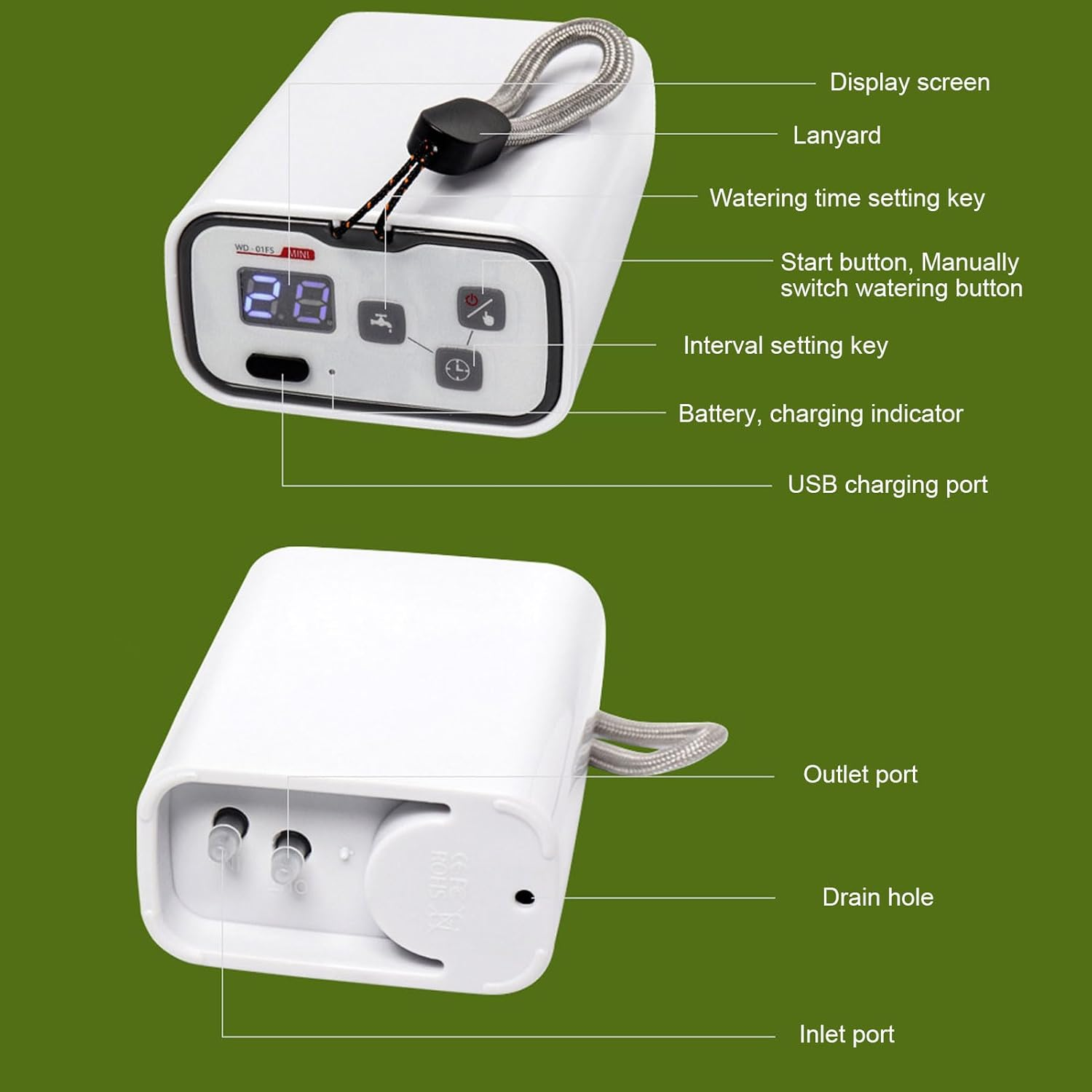Automatic Watering System for Potted Plants, Auto Drip Irrigation Kit with Digital Programmable Water Timer, LED Display, Indoor Irrigation for 6 Potted Plants