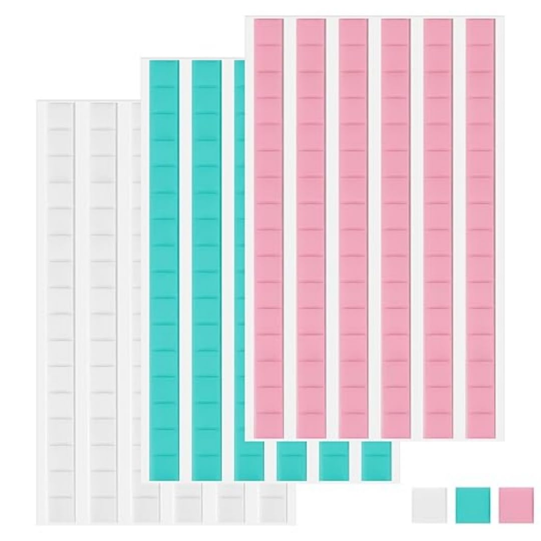 288 Pcs Removable Poster Adhesive Putty Multipurpose Mounting Tacky Putty, Reusable Wall Safe Tack Putty for Hanging Pictures Poster Art Photography Museum (Light Blue, White, Pink) image number 3