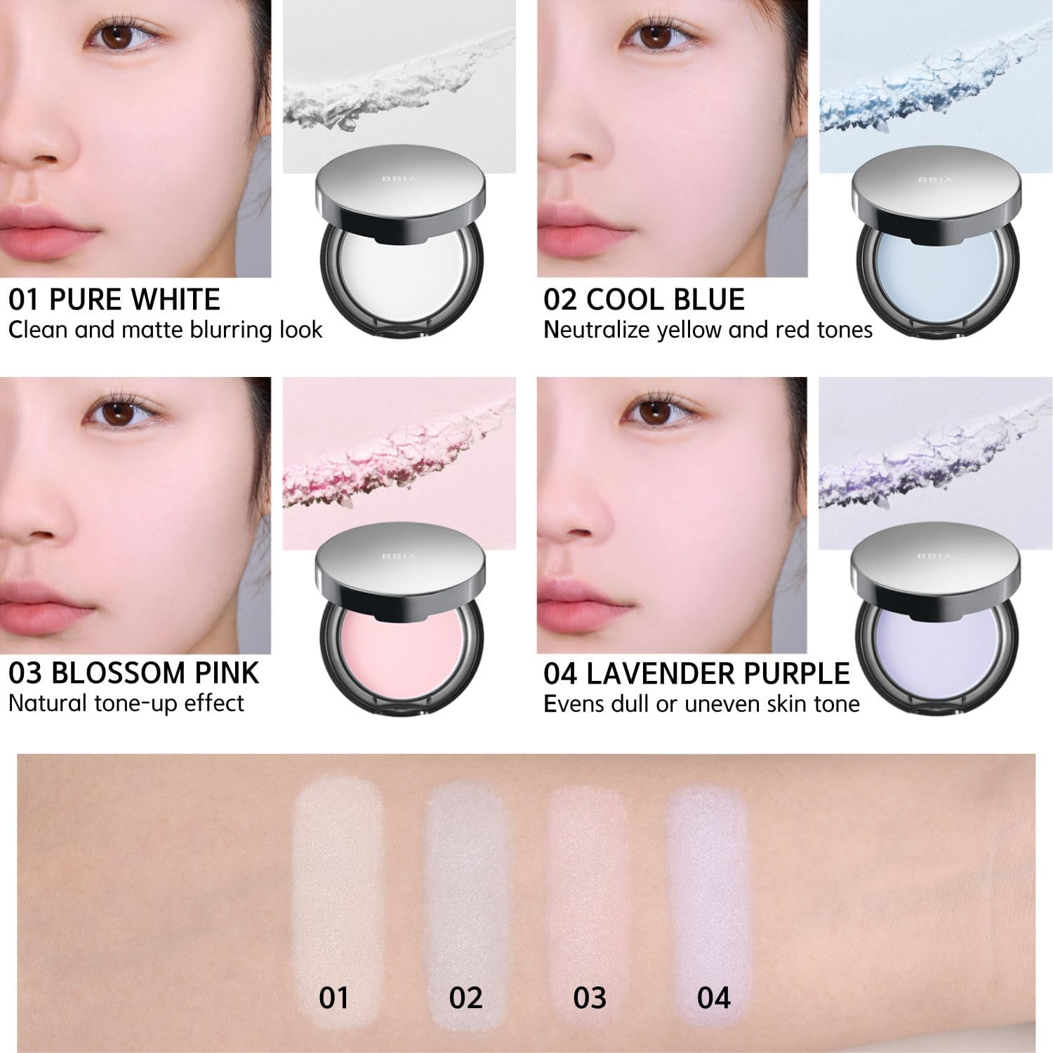 BBIA EAU Powder Pact - 4 Colors (02 COOL BLUE, Pack of 1) image number 1