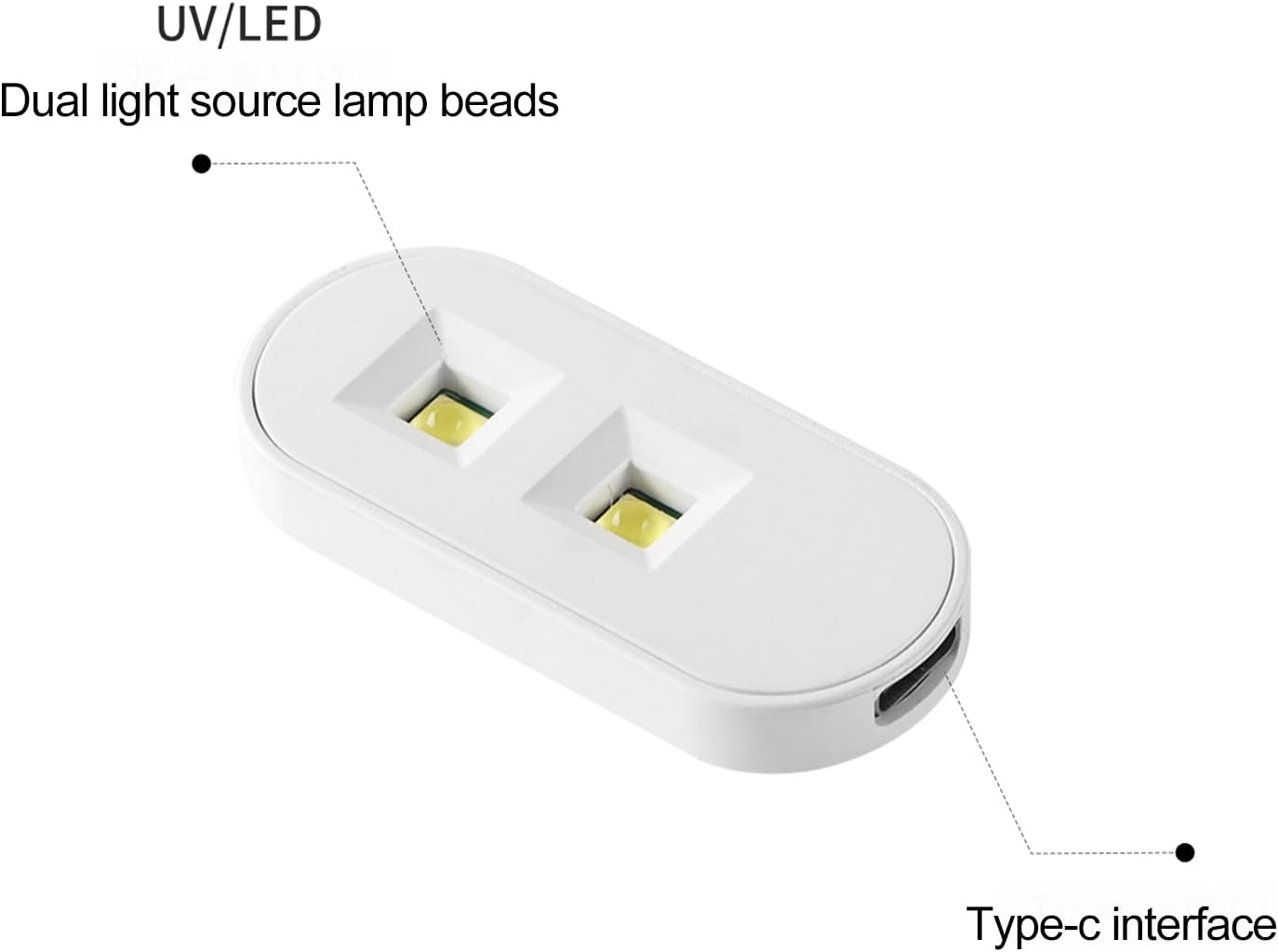 MUSILAN Mini Nail Lamp for Gel Nails 6W Portable USB Gel Nail Dryer UV/LED Nail Light for Curing All Gel Polishes, Polygel, UV Nail Glue Gel Quick-Drying UV Nail Lamp for Single Finger image number 4