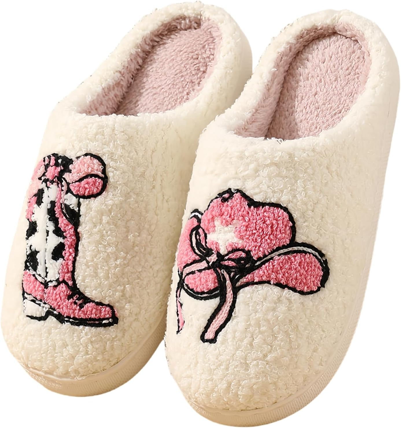 GEBUFAW Fluffy Cherry and Strawberry Slippers Cozy Fuzzy Indoor Shoes for Women and Men Cute Fruit House Slippers Gift