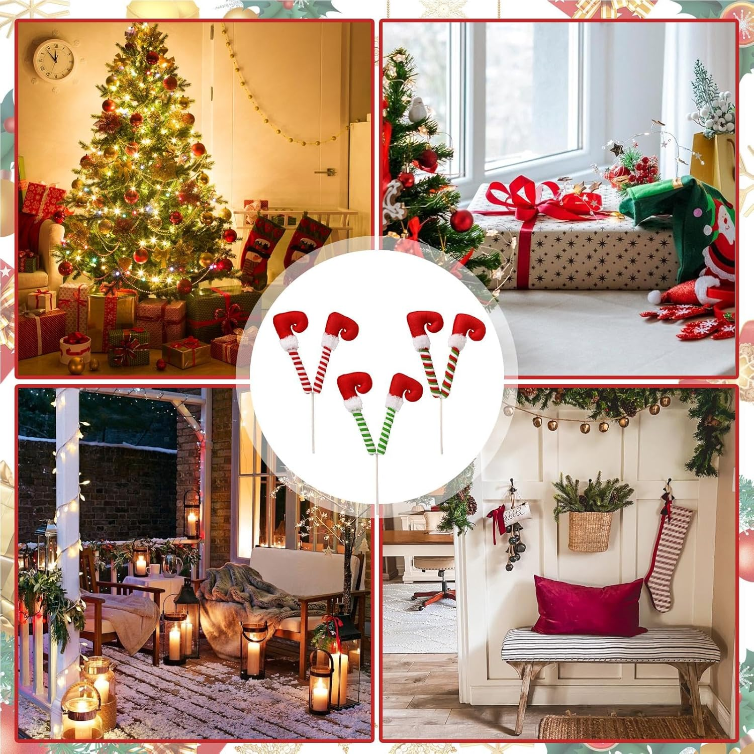 Christmas Elves Legs Tree Ornaments | Stuffed Legs Christmas Ornaments - Christmas Holiday Indoor Outdoor Decor for Hotel, Cafe, Mall image number 6