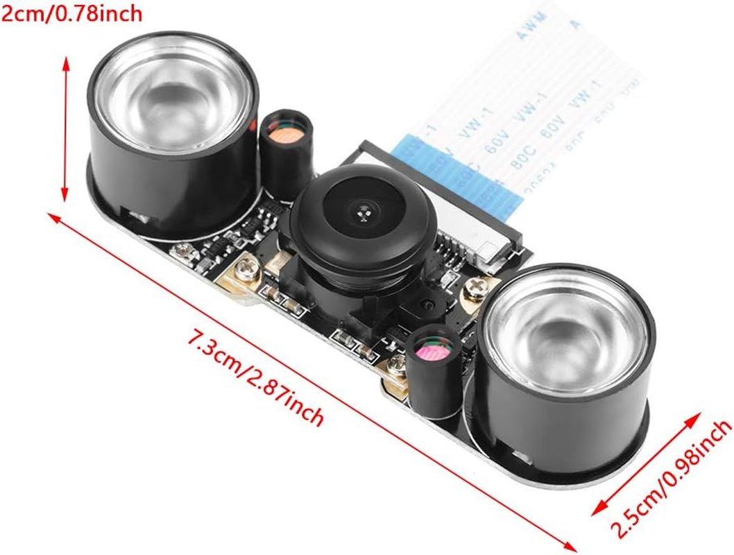 Bewinner 130&deg;Viewing Angle Night Vision Camera Module Board for Raspberry Pi B 3/2 - with 2 Pcs Night Vision 850 Fill Lights - 5 Million Pixels, 2592 * 1944 Size Image Output image number 5