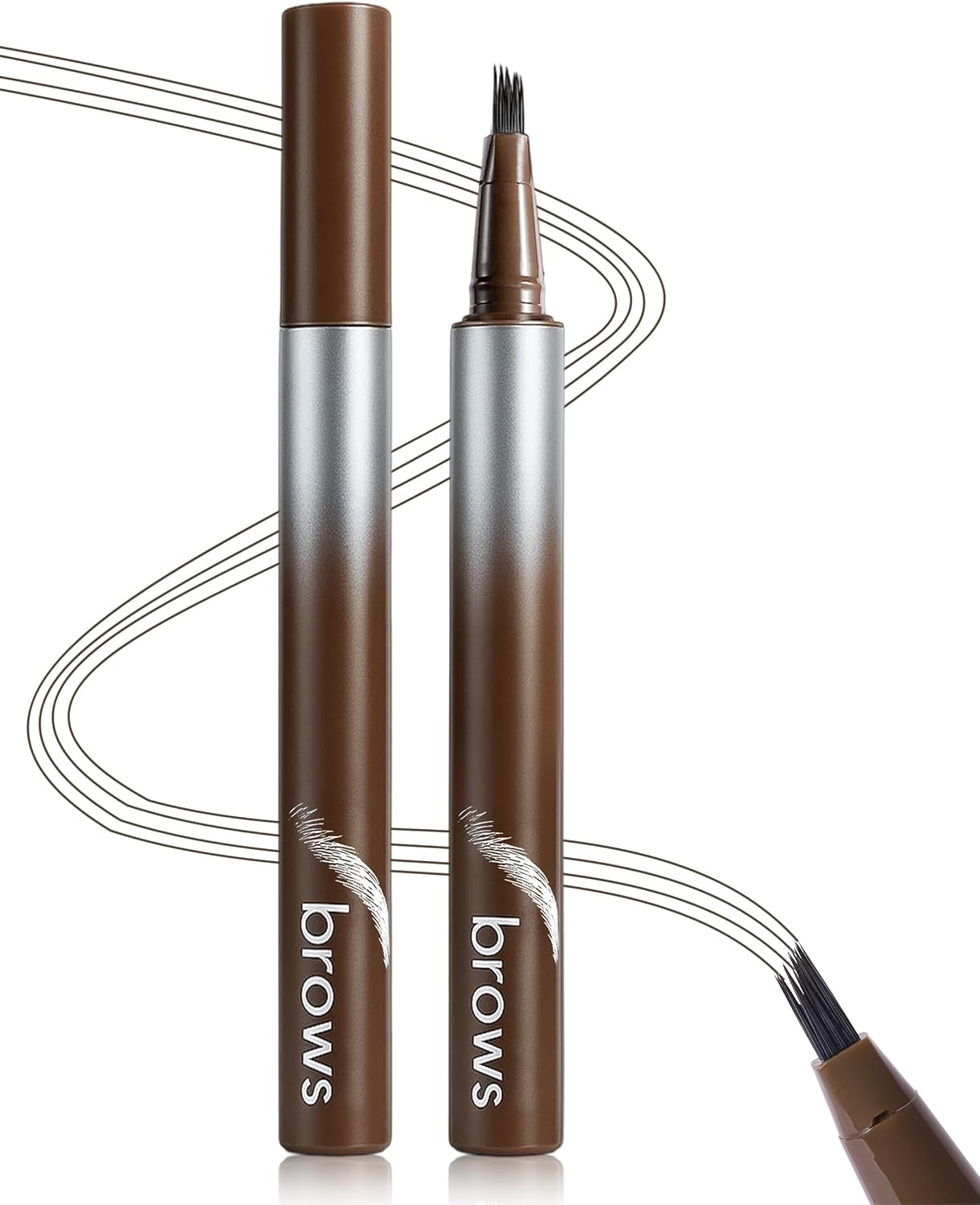 Erinde Microblading Eyebrow Pen, Waterproof Liquid Eyebrow Pencil for Women, Long Lasting Natural Brows Eyebrow Pens, Creates Full Realistic Hair like Strokes, Outlining Filling Eyebrow Makeup #03