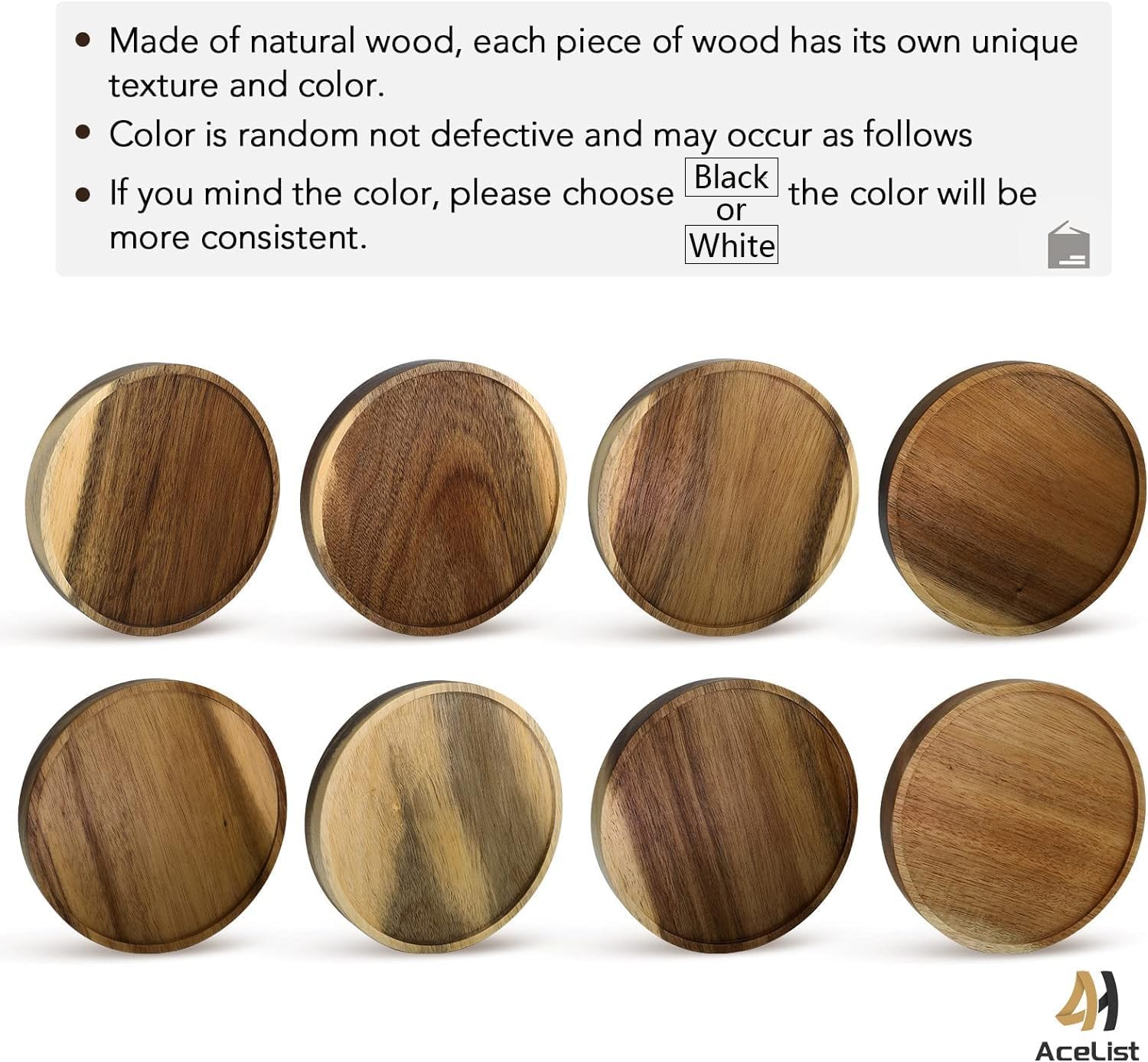 Acelist 3-Pack round Floating Shelves for Wall Decor, 6'' Diameter Beech Wood Floating Shelf, Cup Plant Wall Shelves for Bedroom, Bedroom, Living Room, Bathroom, Kitchen image number 1