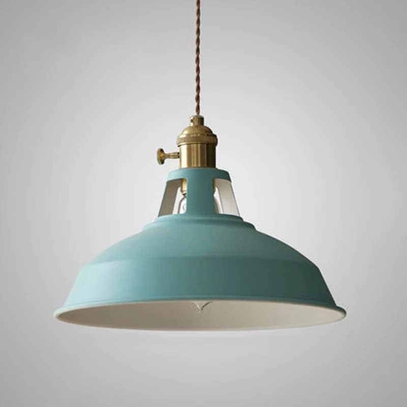 Mengjay Pendant Light Vintage Industrial Chandelier Metal Pendant Lamp Industrial Ceiling Lamp Hanging LED Pendant Lamp for Dining Table Living Room Bedroom Kitchen(No Bulb) (Blue)