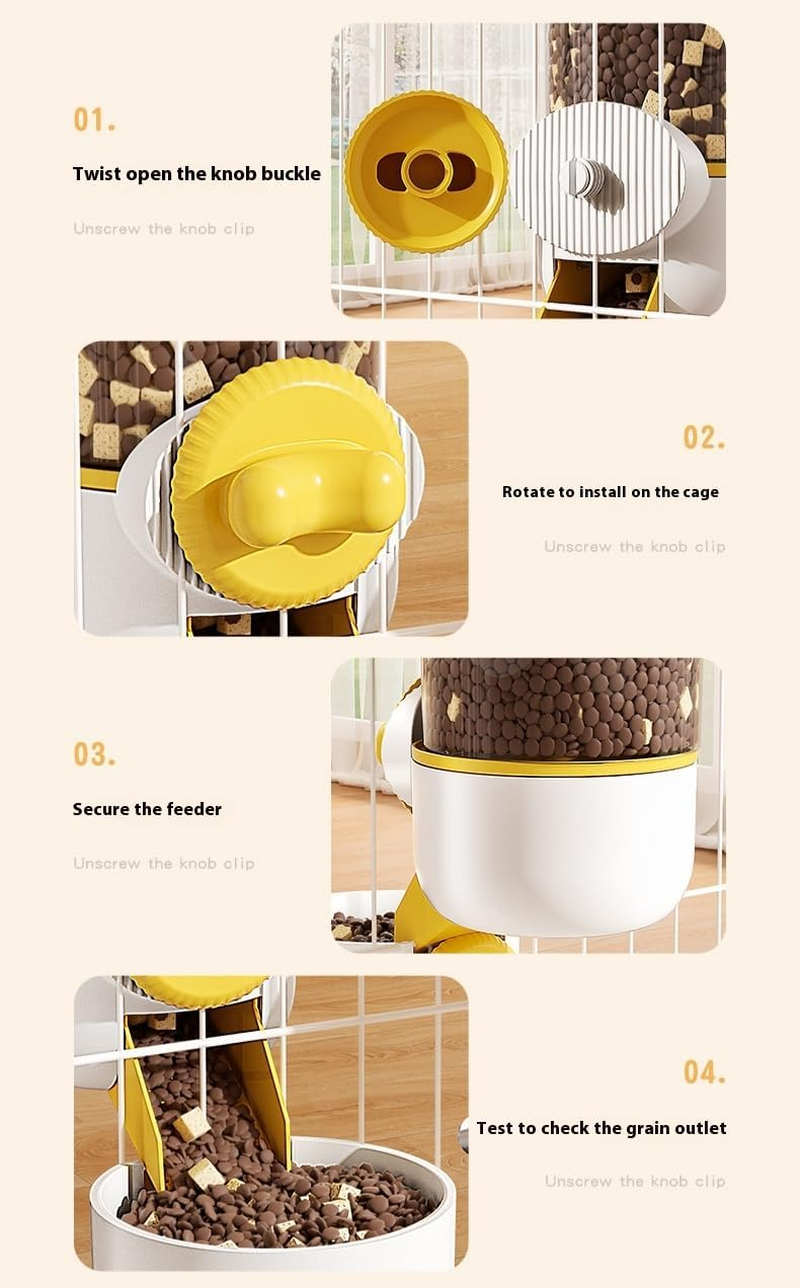 Pet Hanging Automatic Feeder and Waterer Set, Automatic Gravity Rabbit Feeding Station Waterer Set, Cage Cat Food Bowl Feeding Station for Puppy Kitten Chinchilla Hedgehog Guinea Pig Ferret image number 6