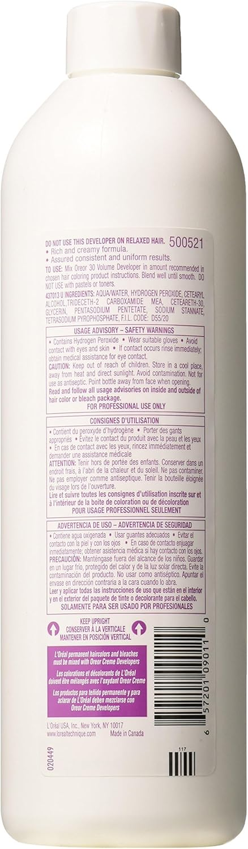 L'Oreal Oreor 30 Volume Creme Developer, 16 Ounce image number 2