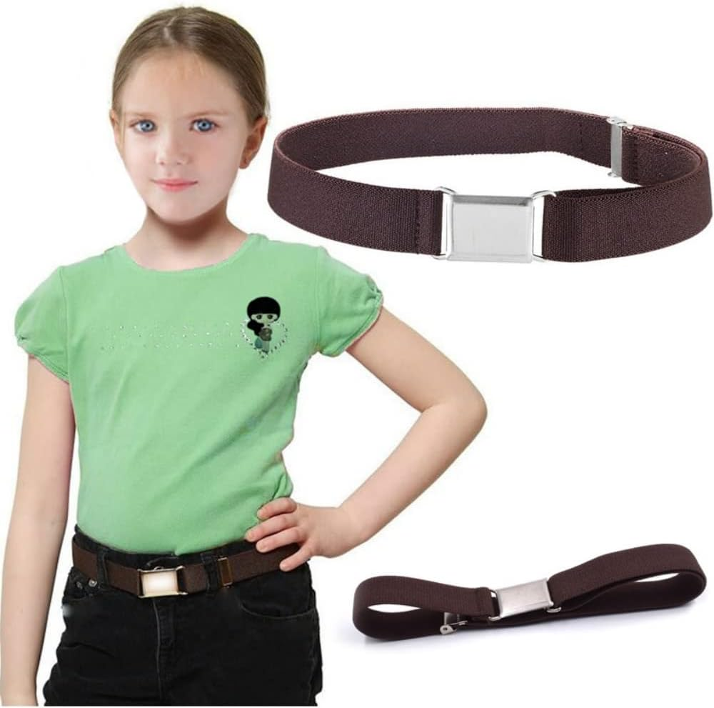 Kids Buckle Belt Kid Adjustable Elastic Belt Boy Stretch Belt for Children Boys Girls - Beige image number 6