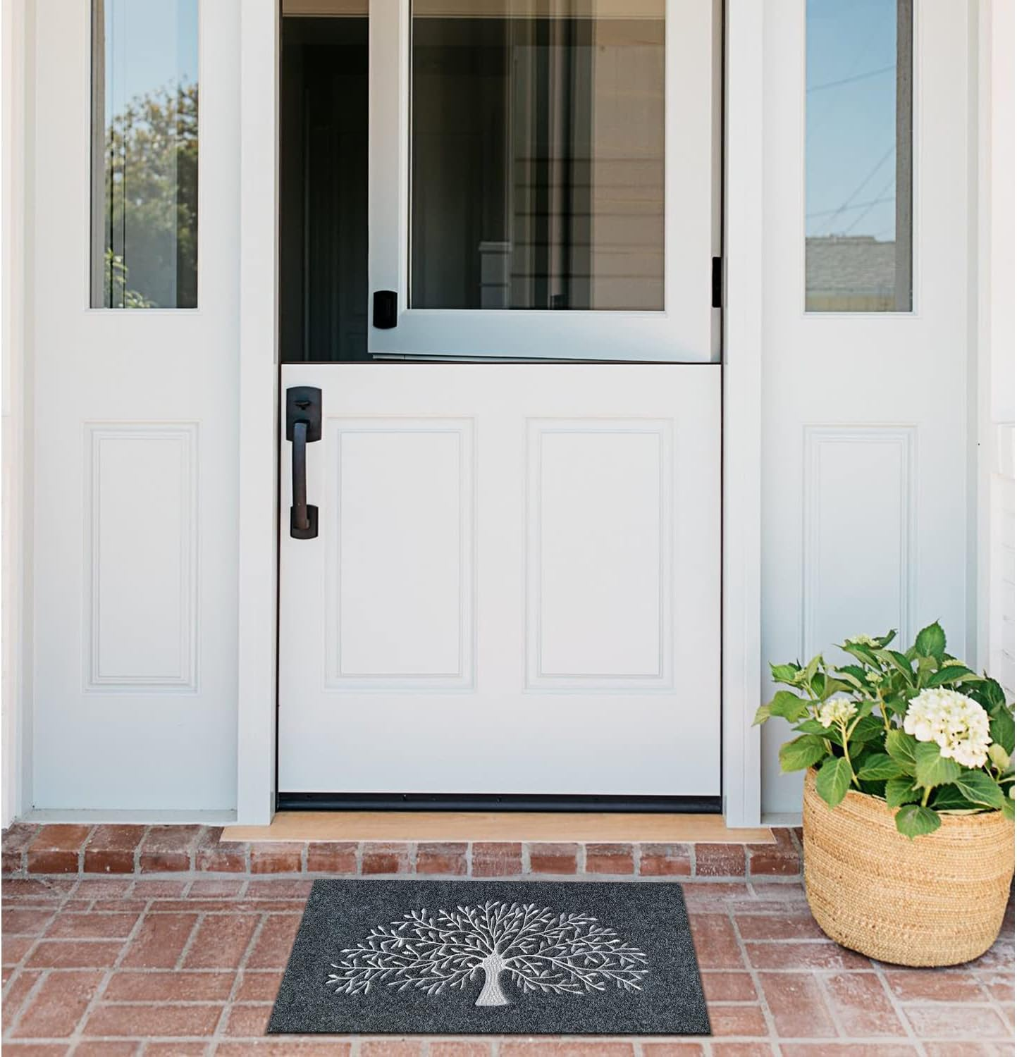 AAZZKANG Door Mats Outdoor Non Slip Front Door Mat Super Absorb Mud Easy to Clean Tree of Life Doormat for Entrance Indoor Patio Porch Grey image number 3